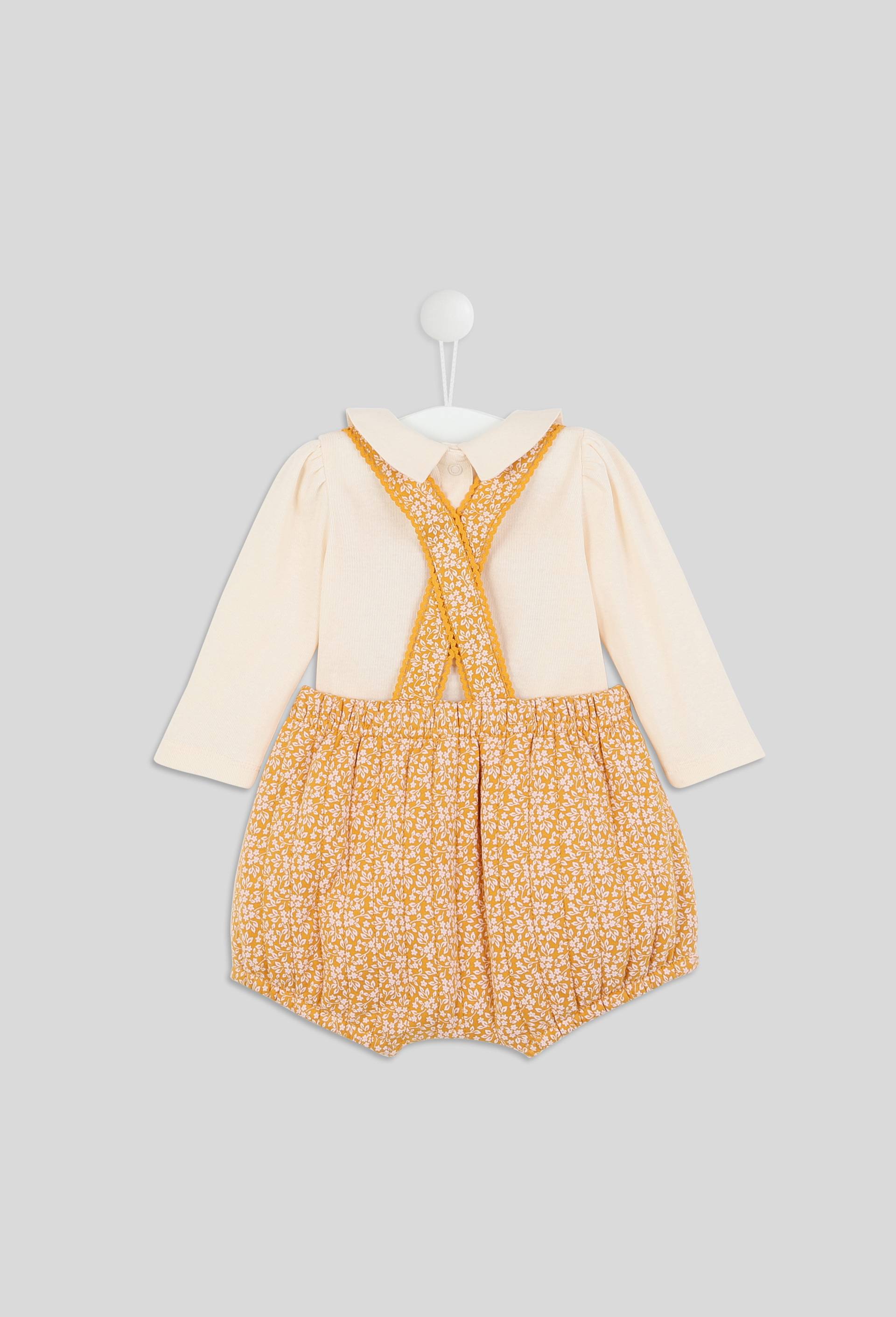 Set body et bloomer fille, en coton BIO, Oeko-Tex, Jaune, large image number 1.0