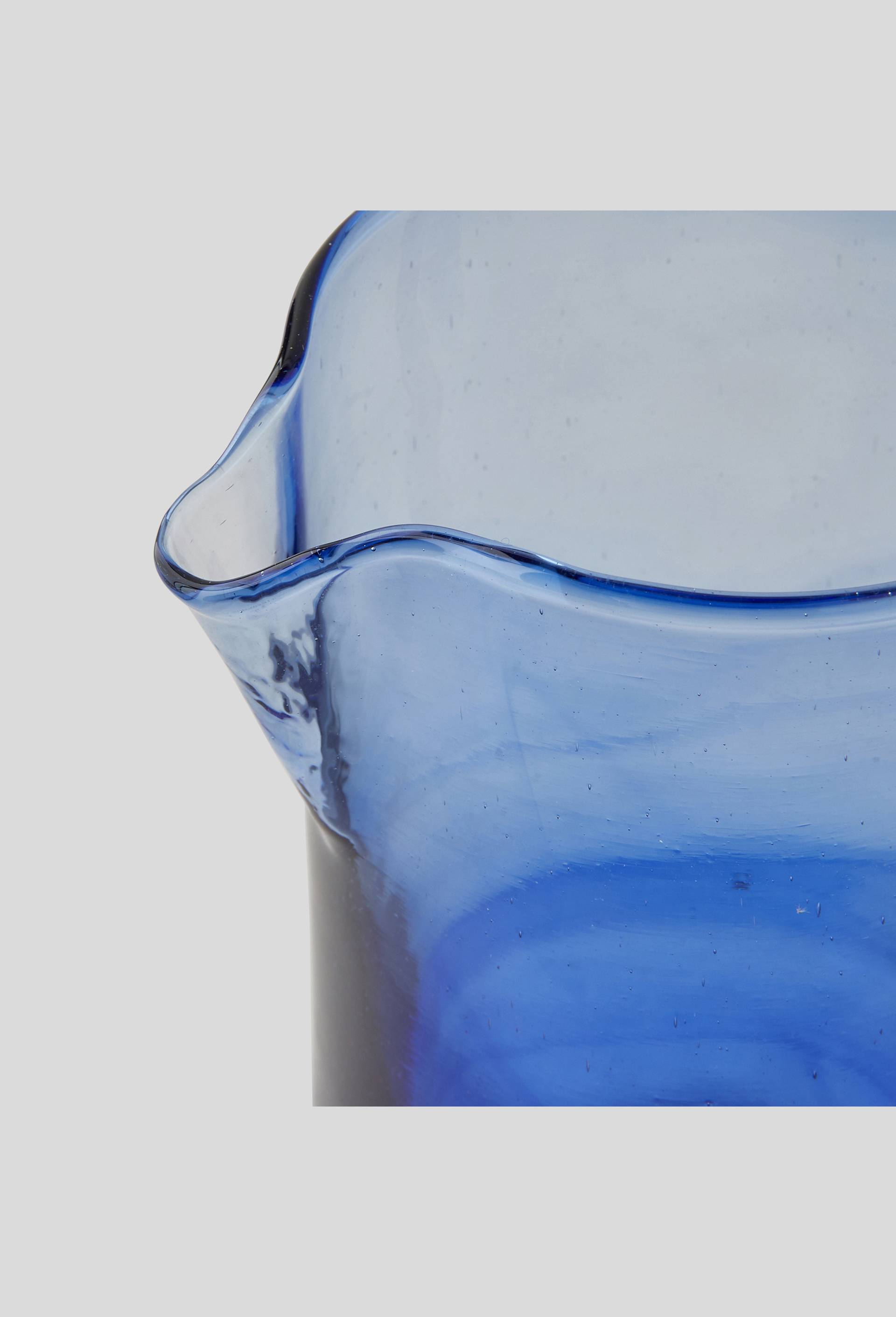 Pichet bas en verre recyclé, 1L, BLEU, large image number 1