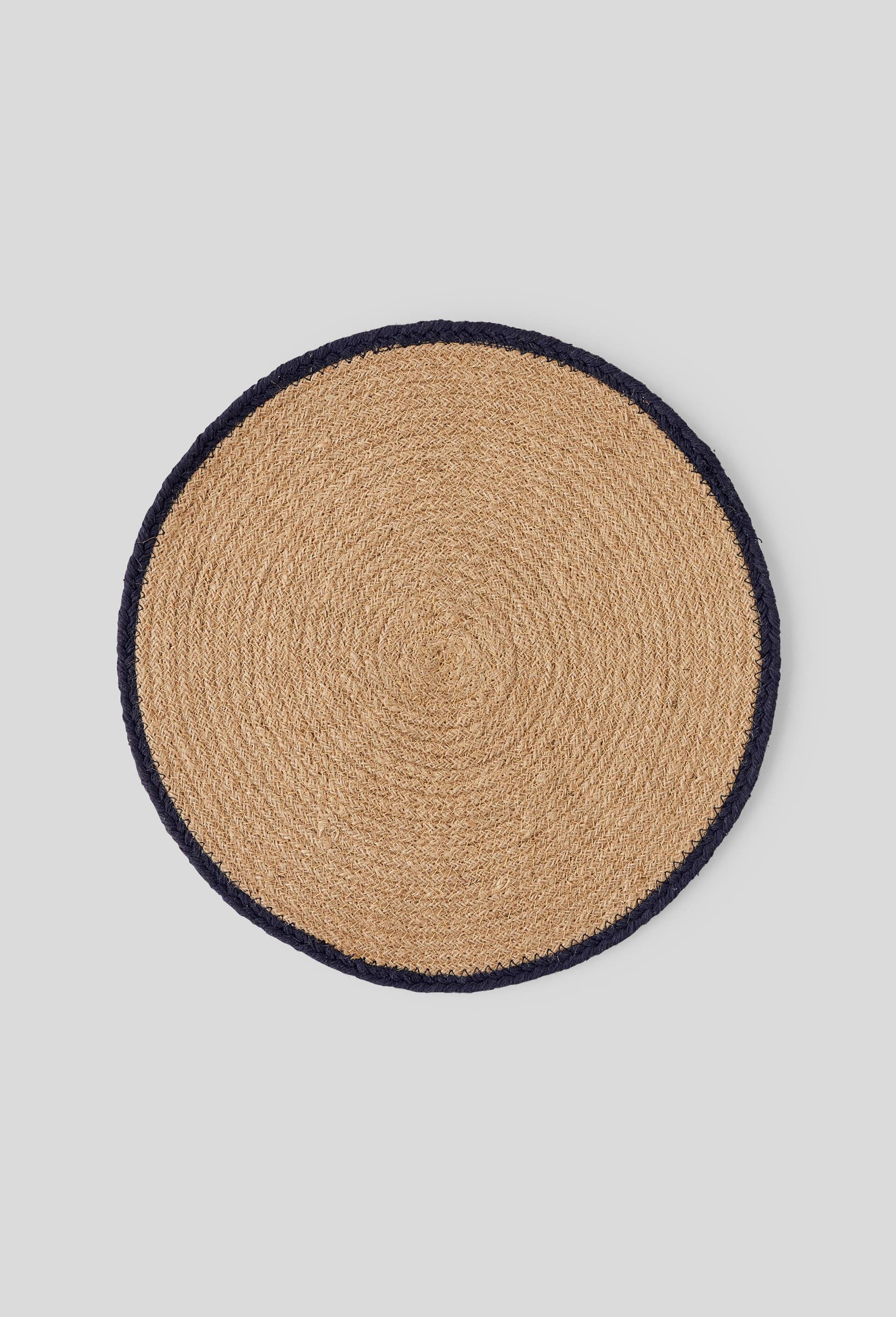 Set de table en jute avec bord contrasté "japonais", Beige clair, large image number 0