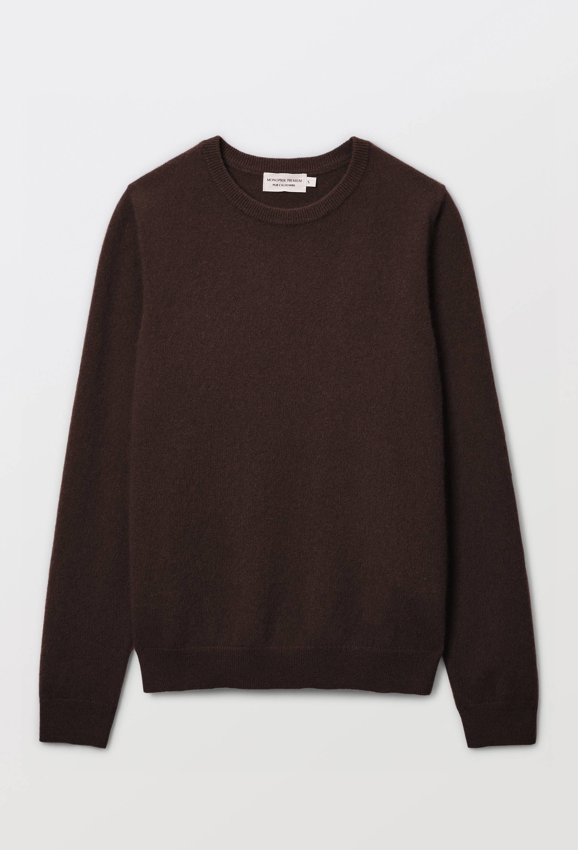 Pull uni col rond en 100% cachemire, Brun clair, large image number 3.0