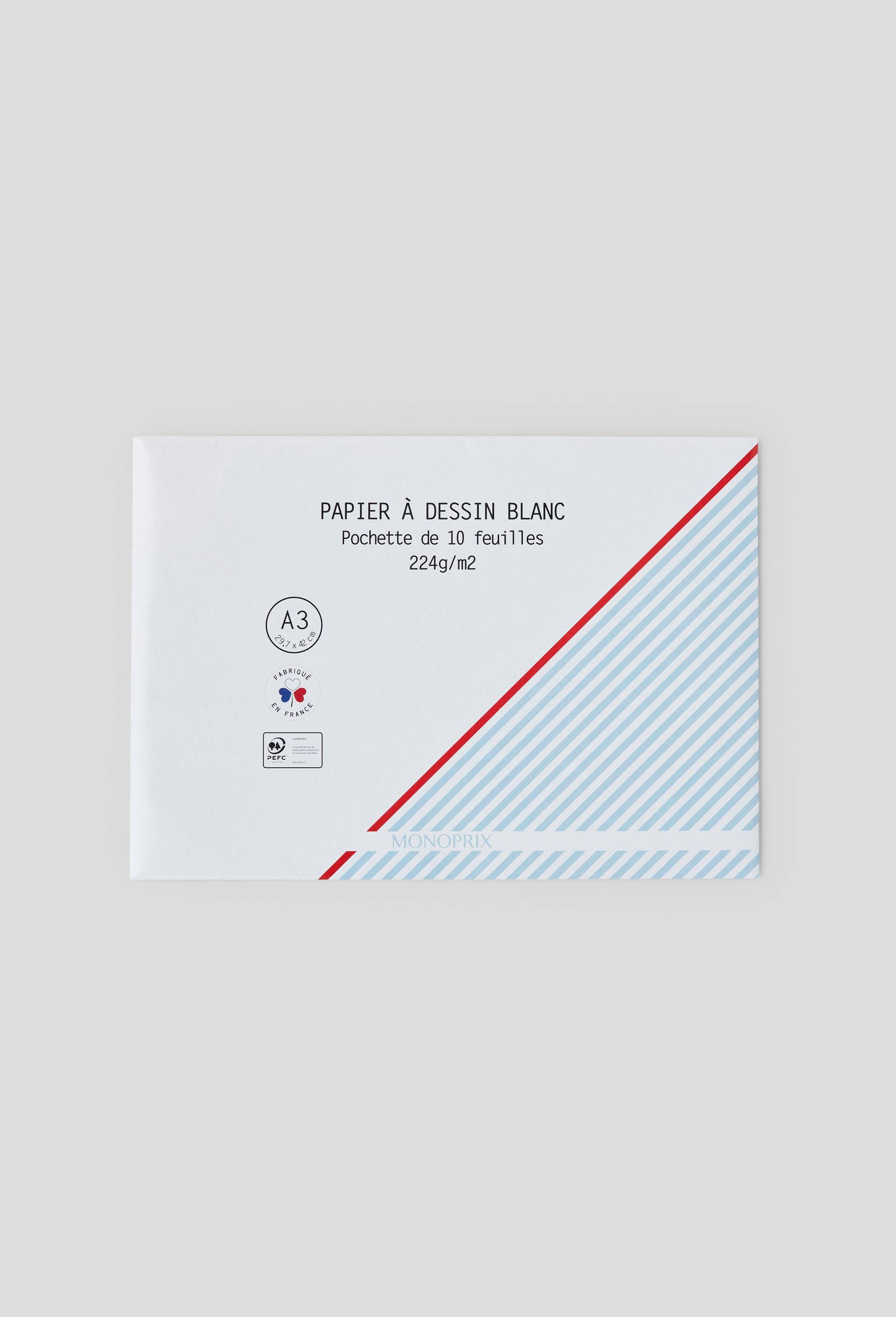 10 feuilles papiers dessins A3, Blanc, large image number 0