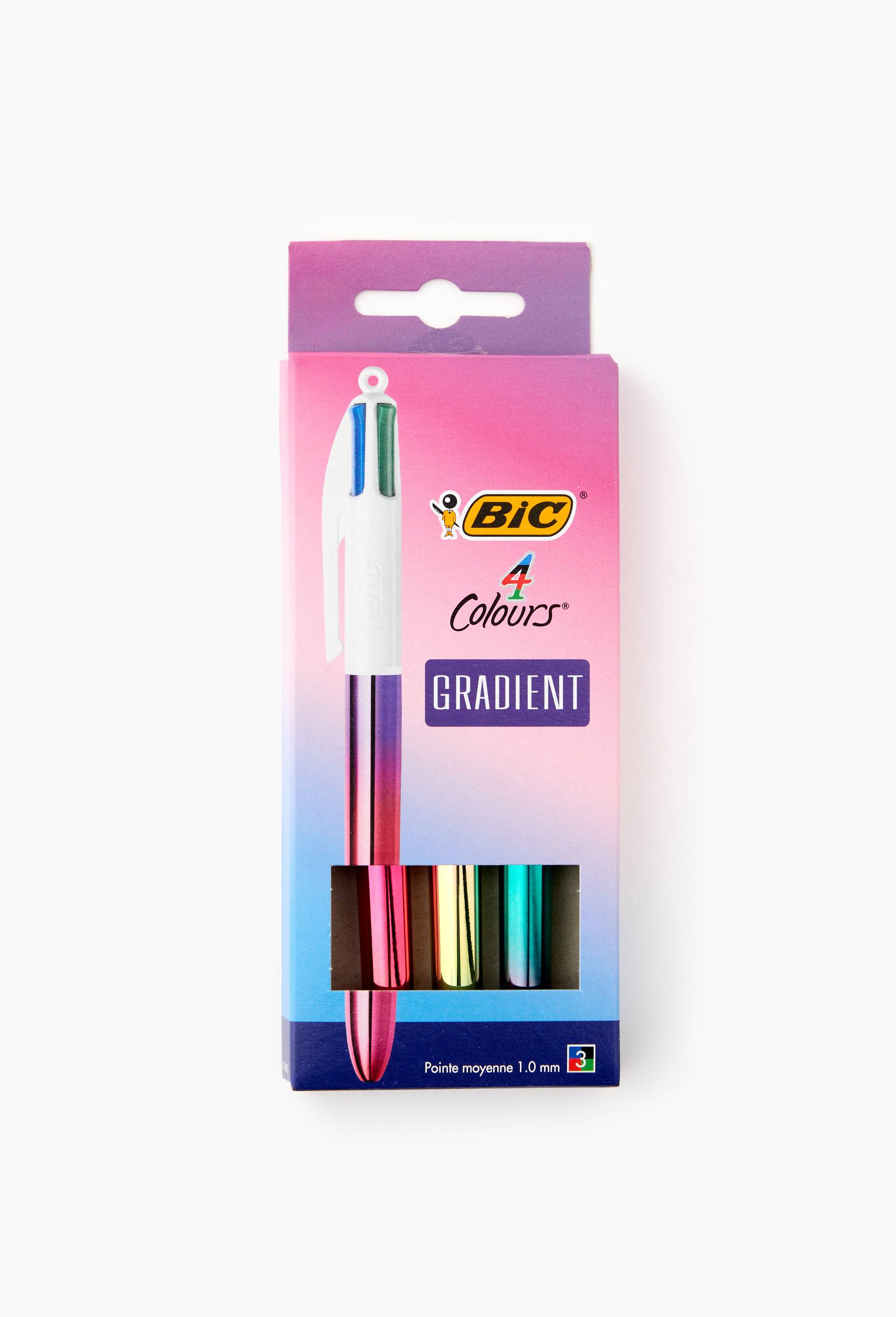 Lot de 3 stylos-billes 4 couleurs édition gradient, pointe moyenne, Multicolore, large image number 1.0