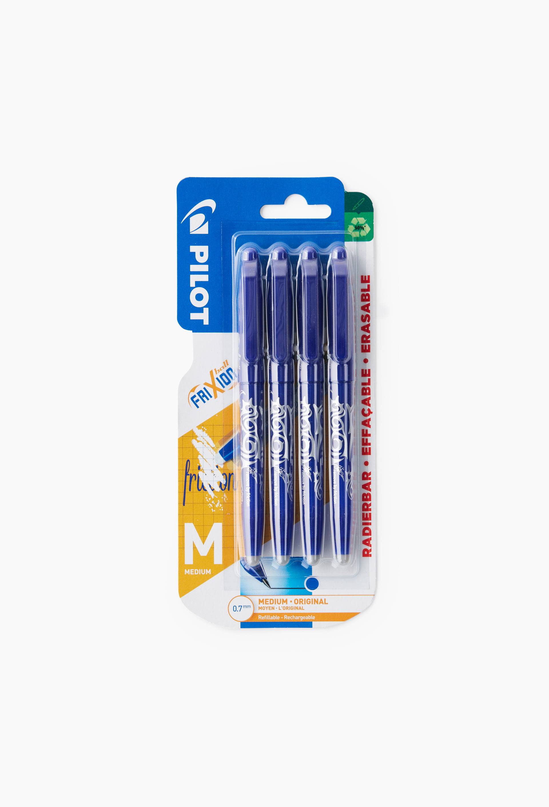 Lot de 4 rollers Frixion Ball, encre bleue, pointe moyenne, Multicolore, large image number 0