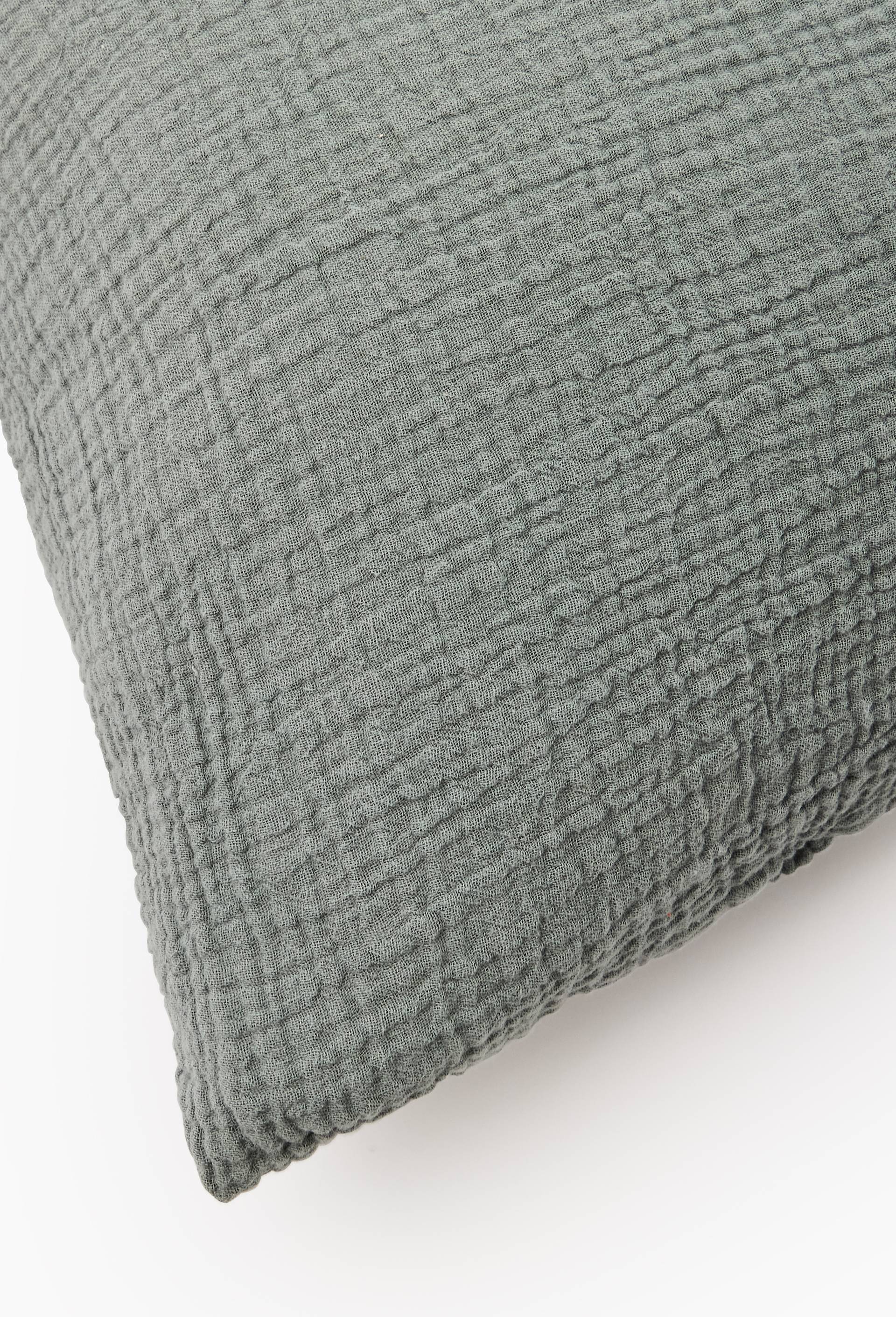 Taie oreiller unie, gaze de coton, 100% coton bio GOTS, Vert clair, large image number 1