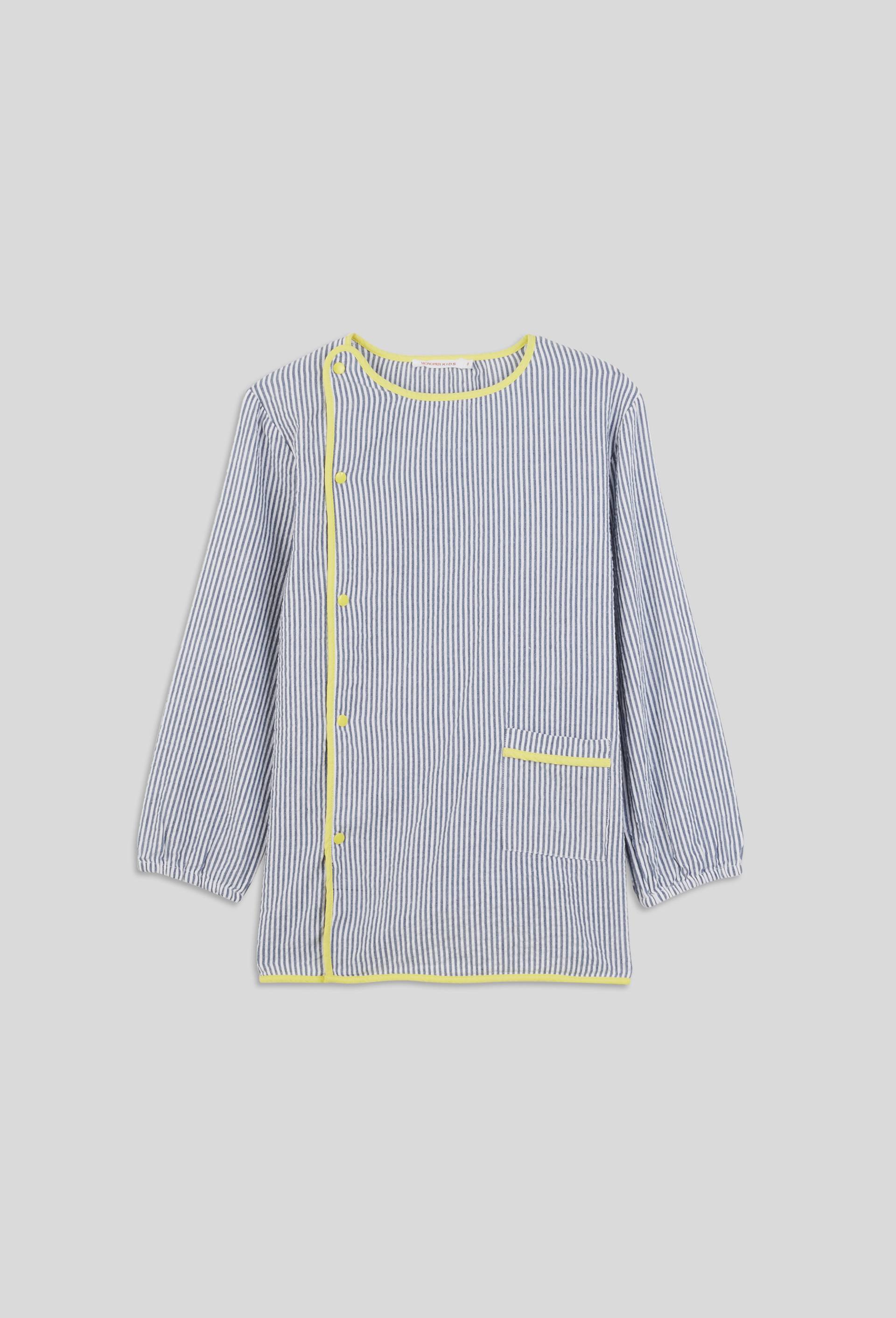 Tablier de classe en coton bio, BLEU, swatch image