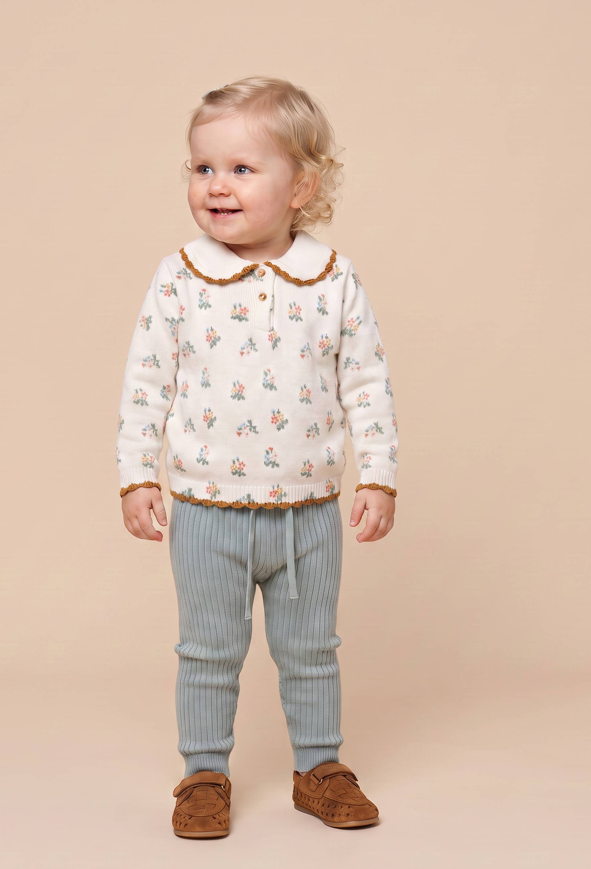 Legging c&ocirc;tel&eacute; uni en tricot, Ecru, swatch image