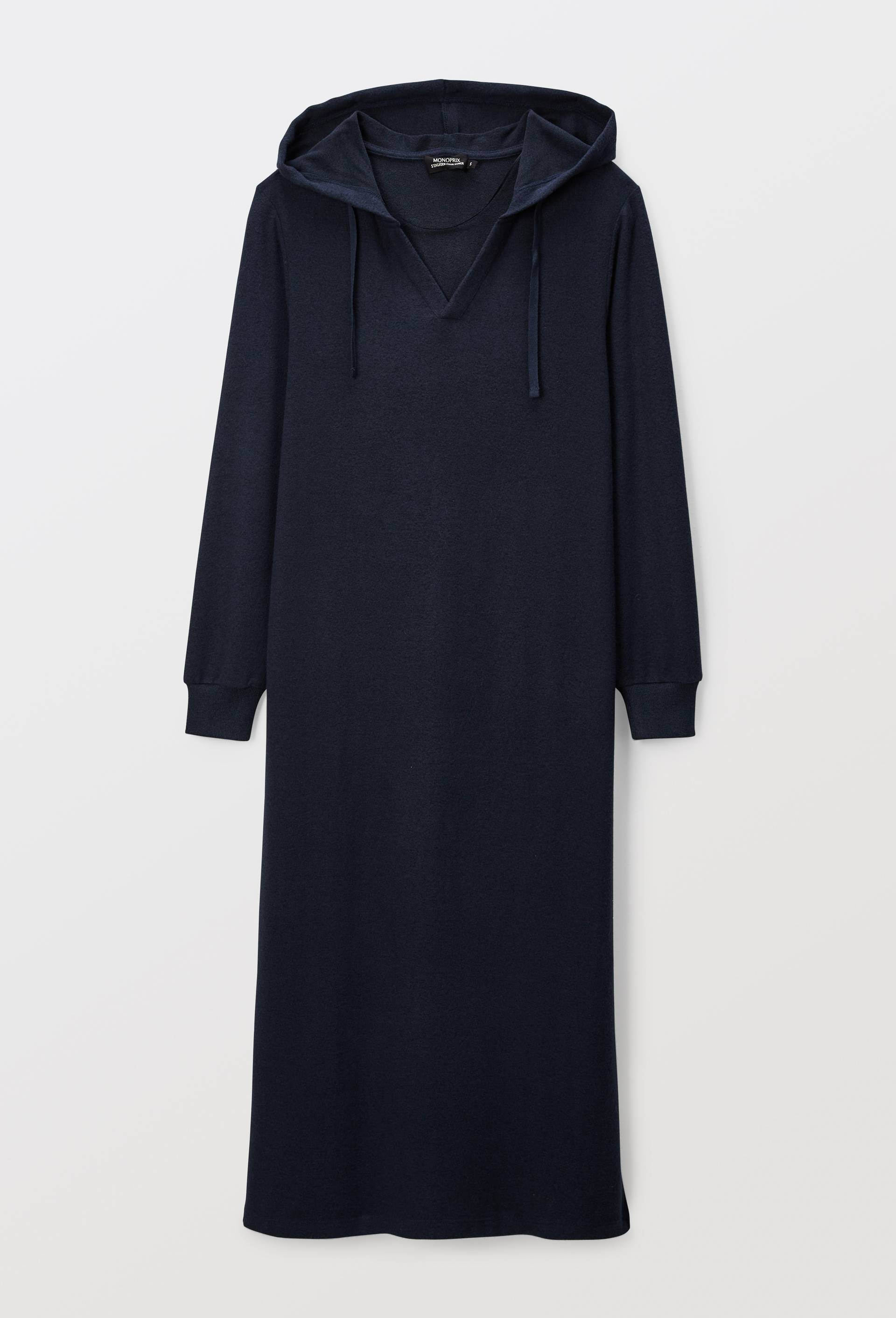 Chemise de nuit longue avec capuche unie, Bleu fonc&eacute;, large image number 2