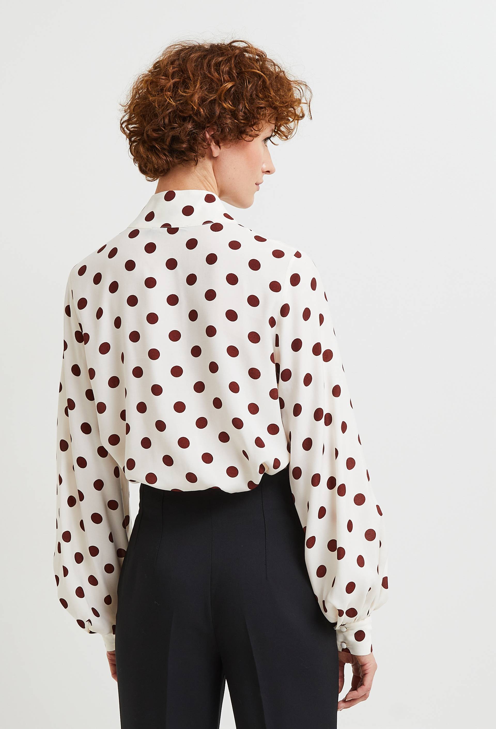 Blouse imprimé pois, certifié EcoVero, Ecru, large image number 3.0