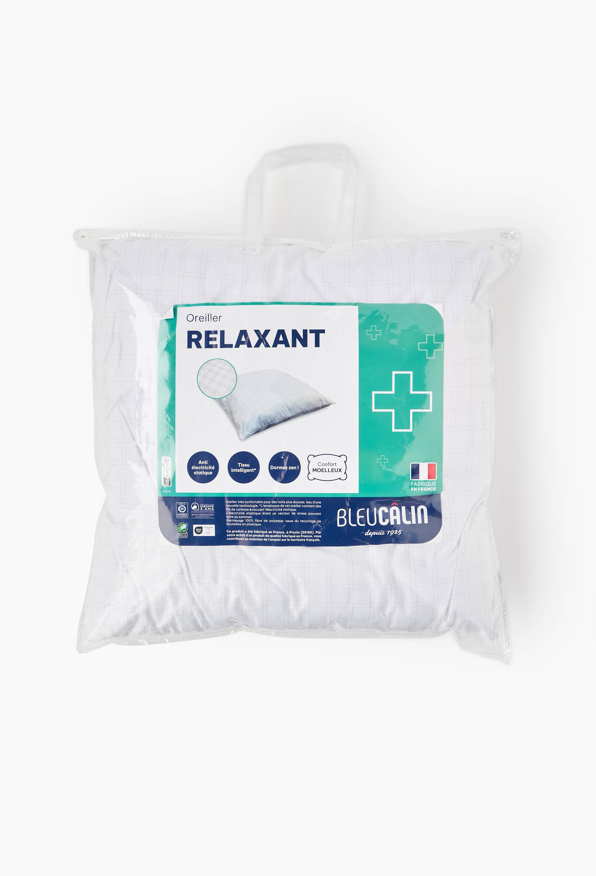 Oreiller relaxant, 60x60 cm, 100 polyester, Blanc, large image number 1.0