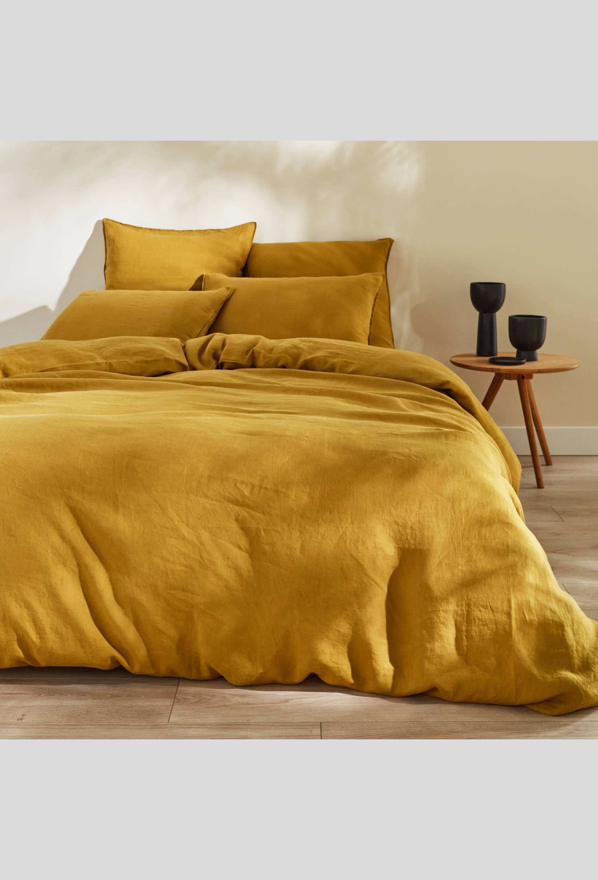Taie rectangulaire, 50x70cm, 100% lin, OEKOTEX, Jaune foncé, large image number 2