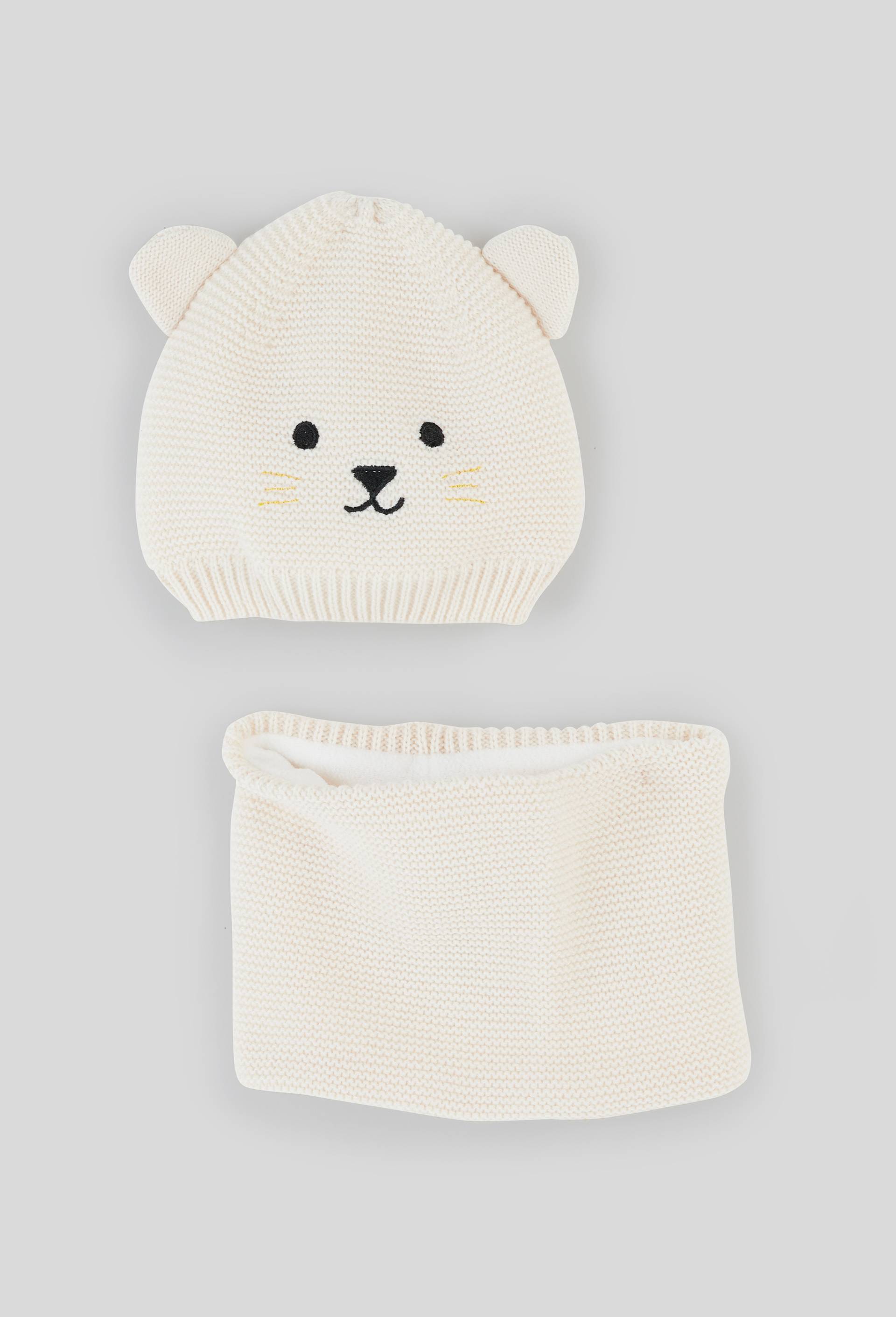 Ensemble bonnet et tour de cou, Beige clair, large image number 0