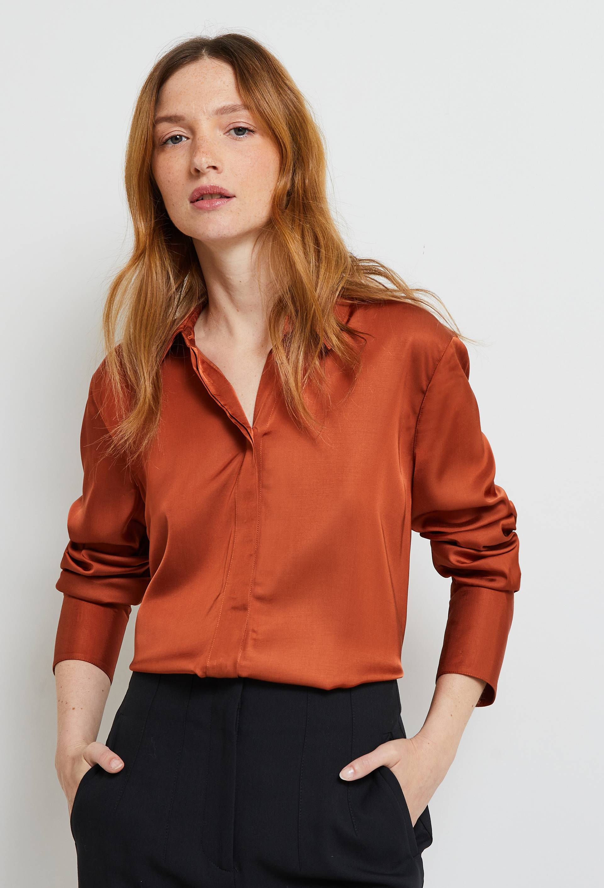 Chemise unie, certifi&eacute; Oeko-Tex, Brun, large image number 0