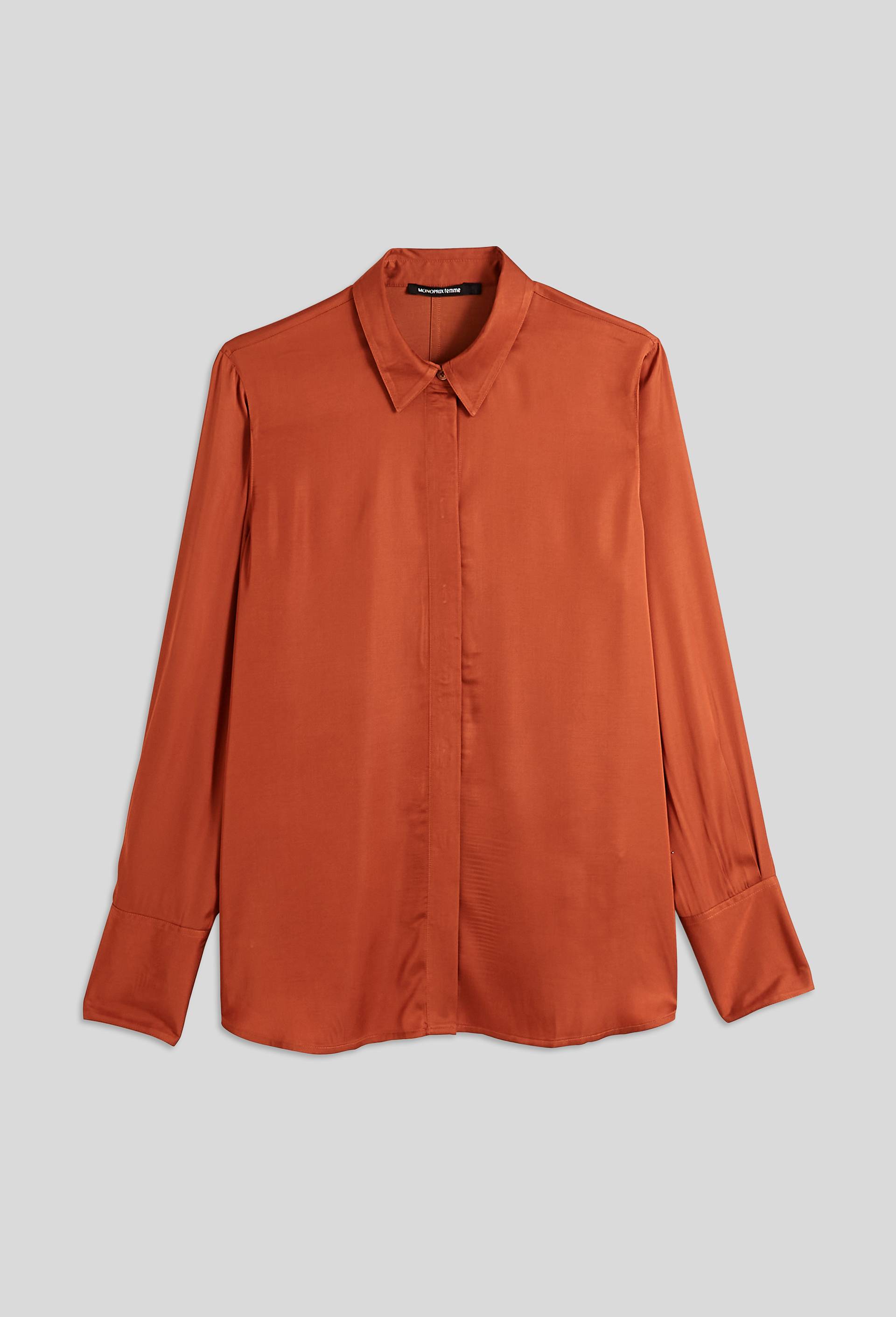 Chemise unie, certifi&eacute; Oeko-Tex, Brun, large image number 2