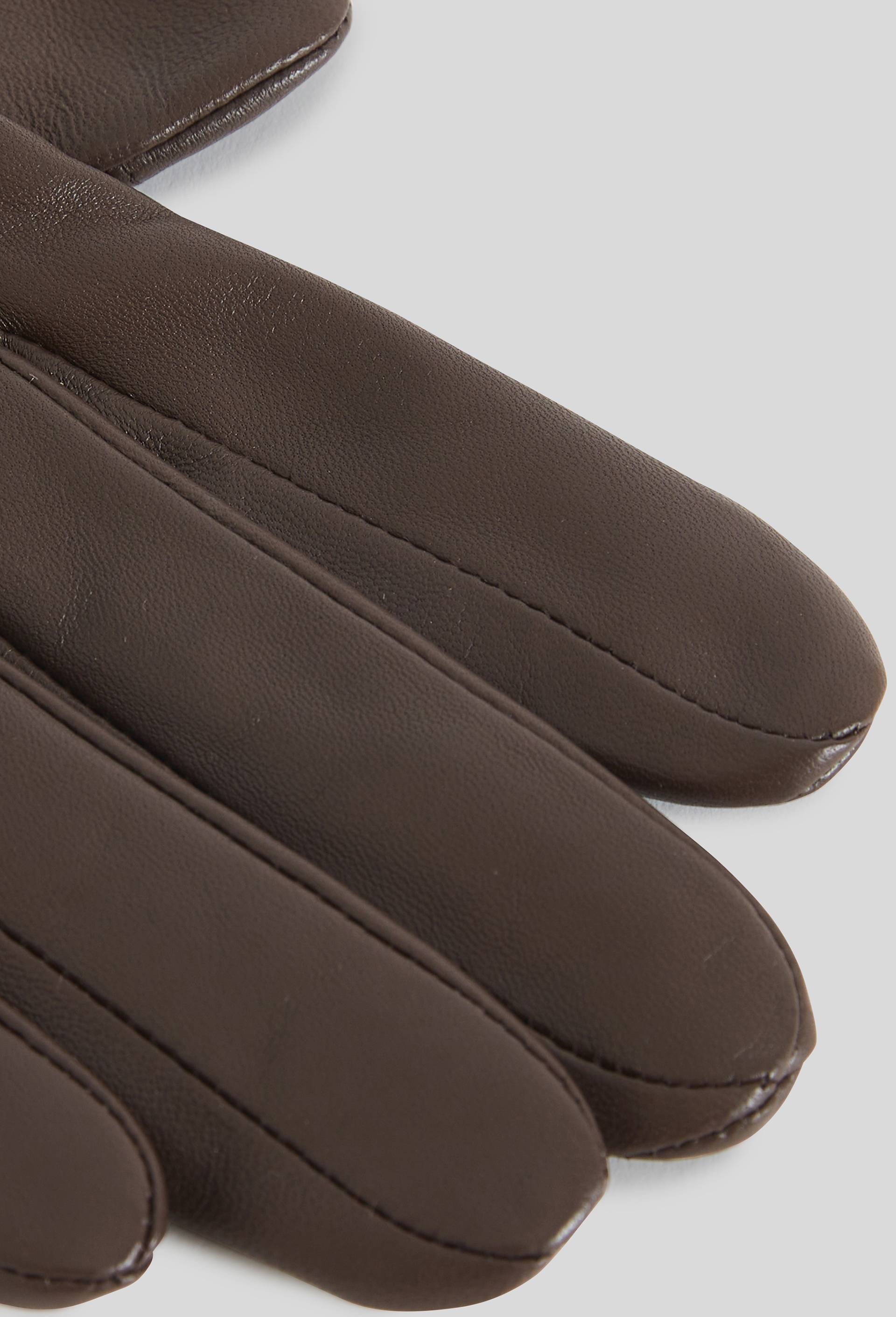 Gants tactiles en cuir, Brun, large image number 2