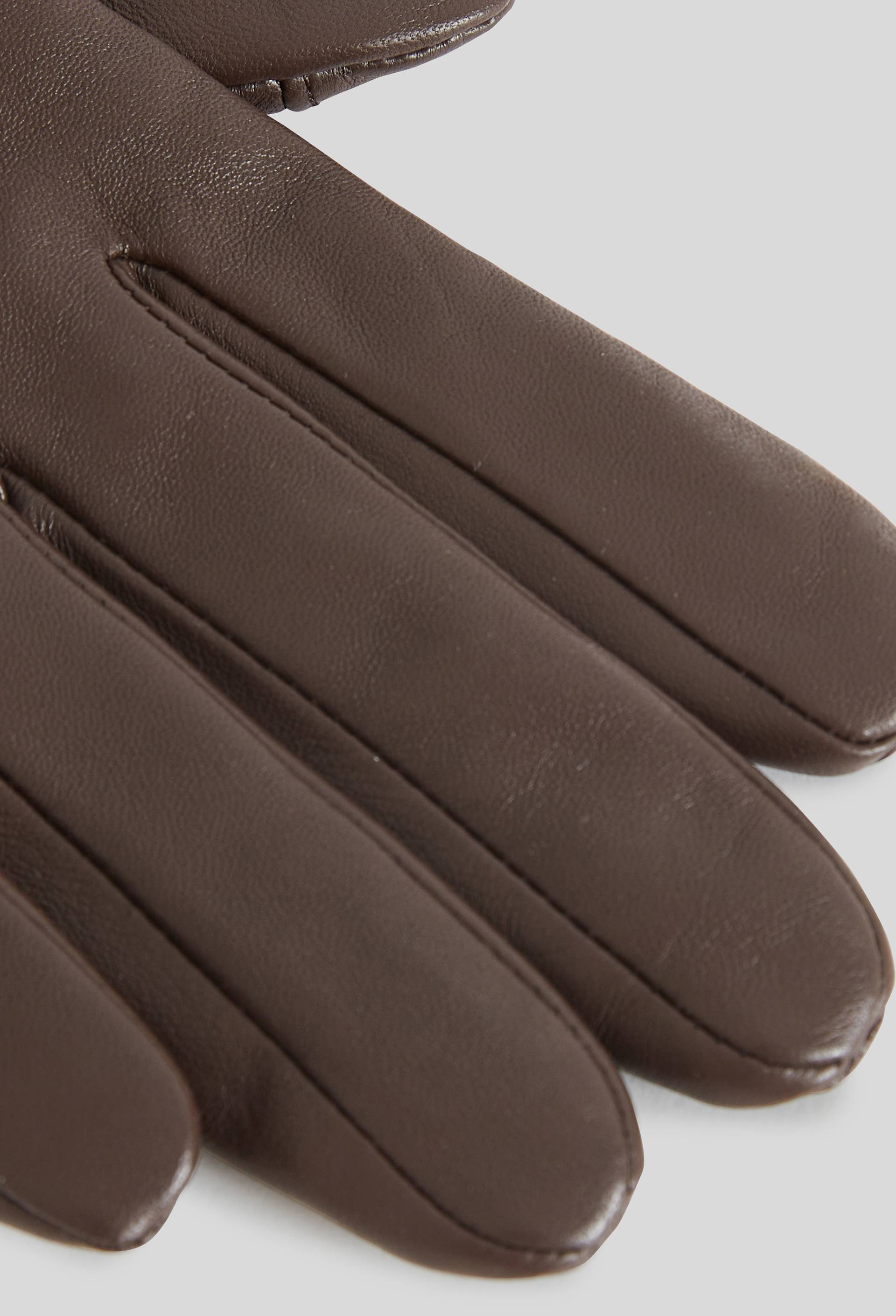 Gants à manchon en cuir, Brun, large image number 1