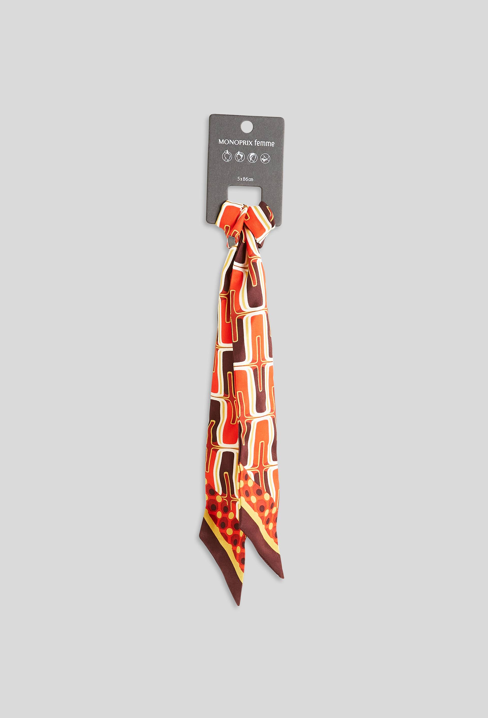 Foulard bandeau imprimé, Orange, large image number 0