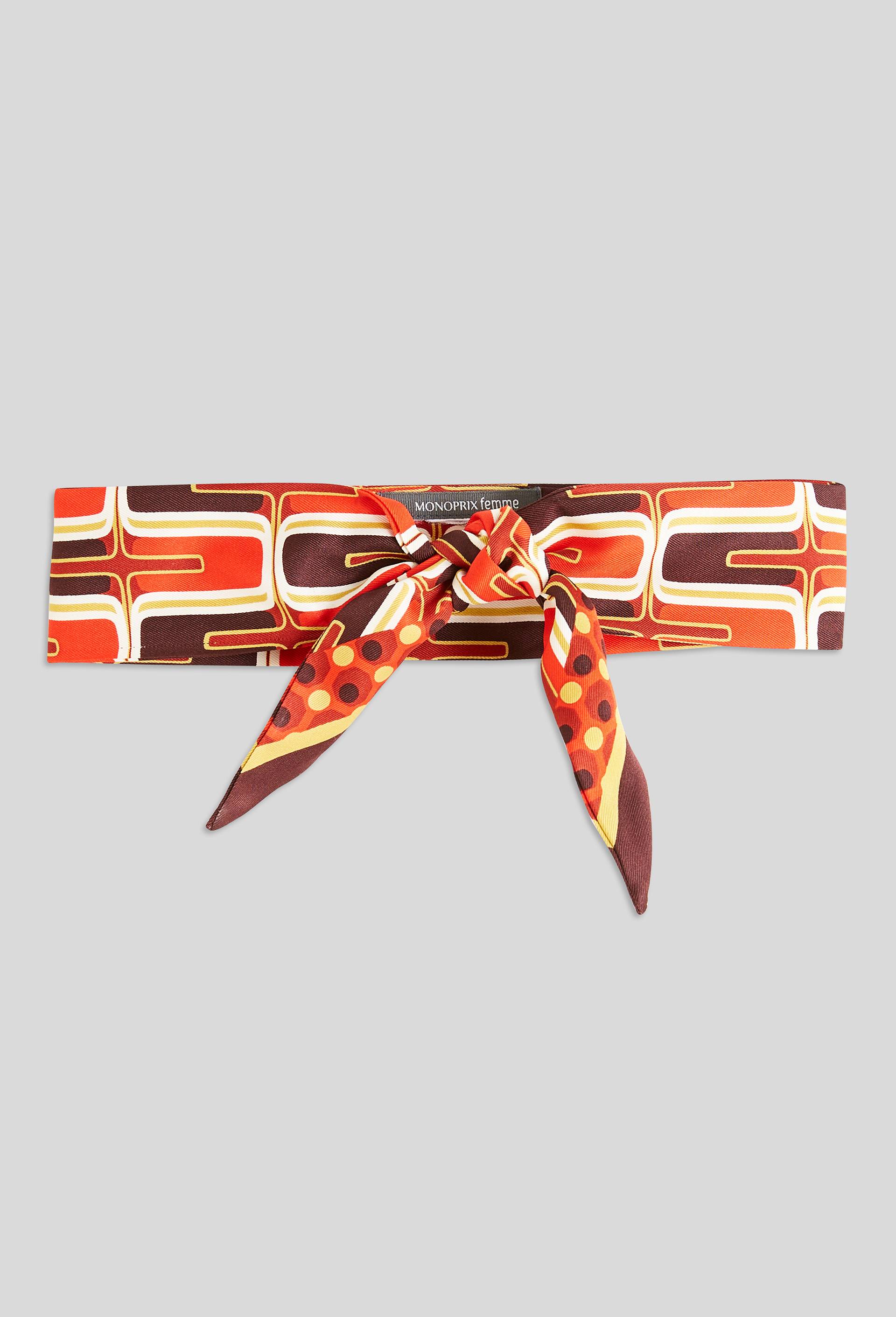 Foulard bandeau imprimé, Orange, large image number 1