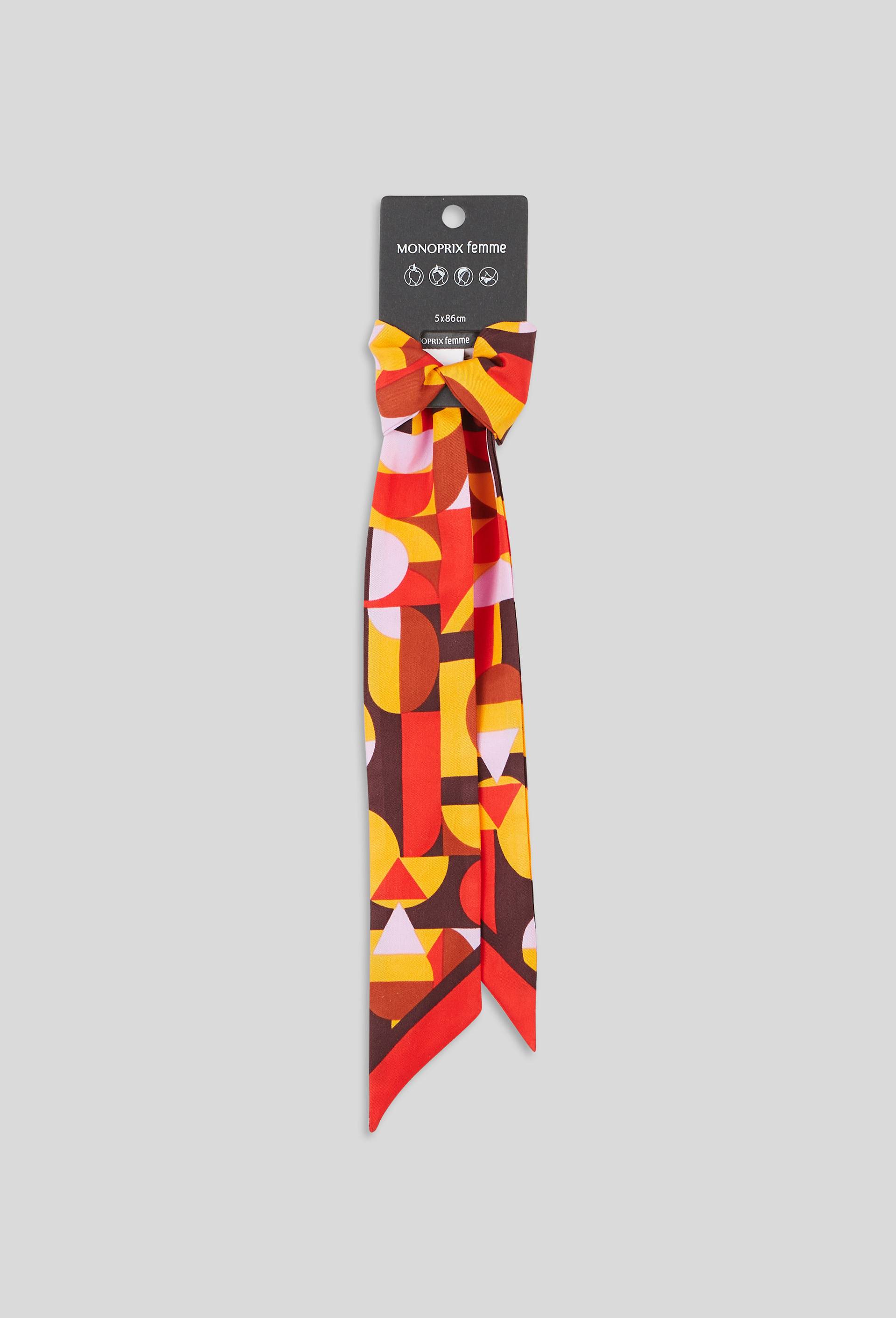 Foulard bandeau imprimé, Brun, large image number 0