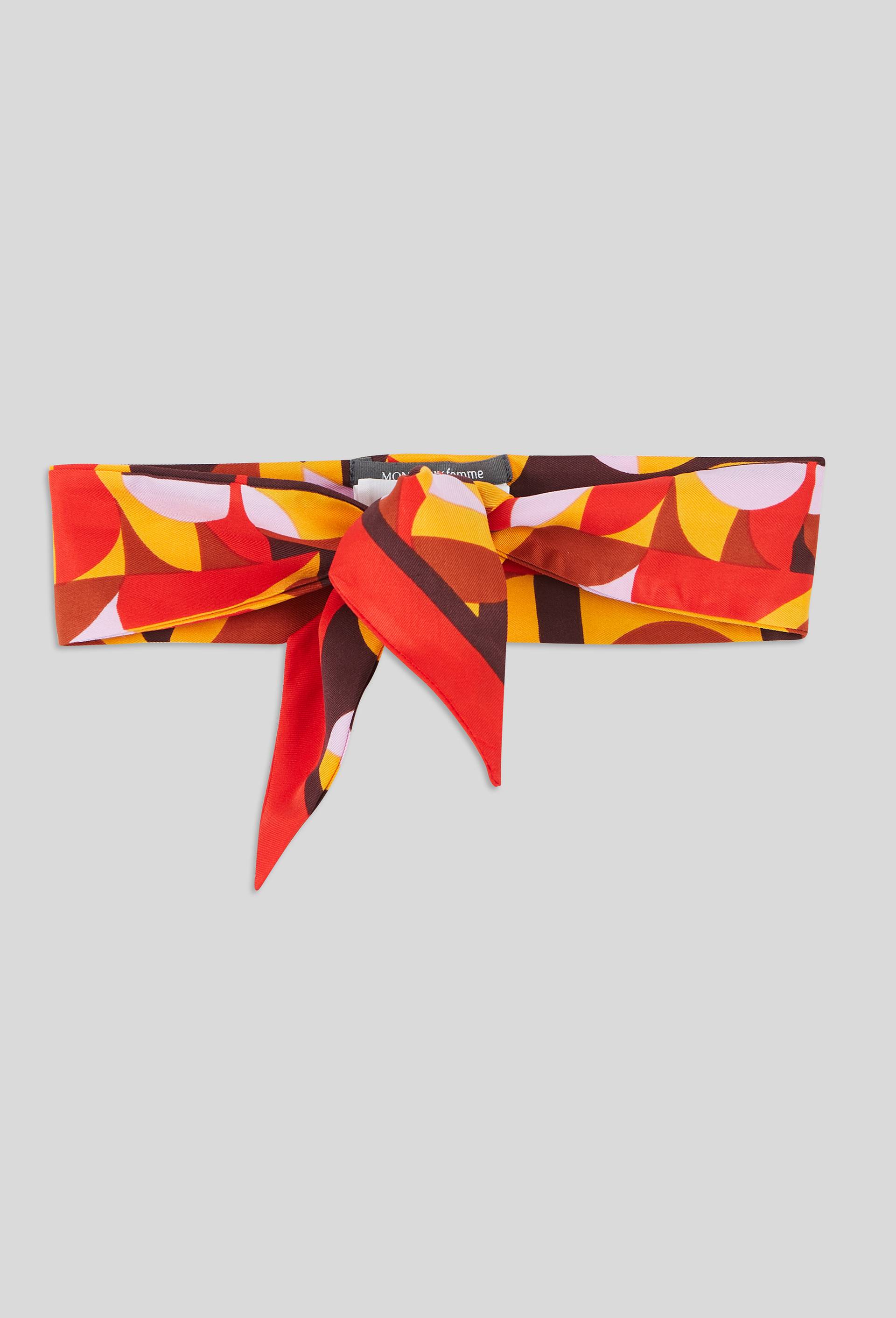 Foulard bandeau imprimé, Brun, large image number 1