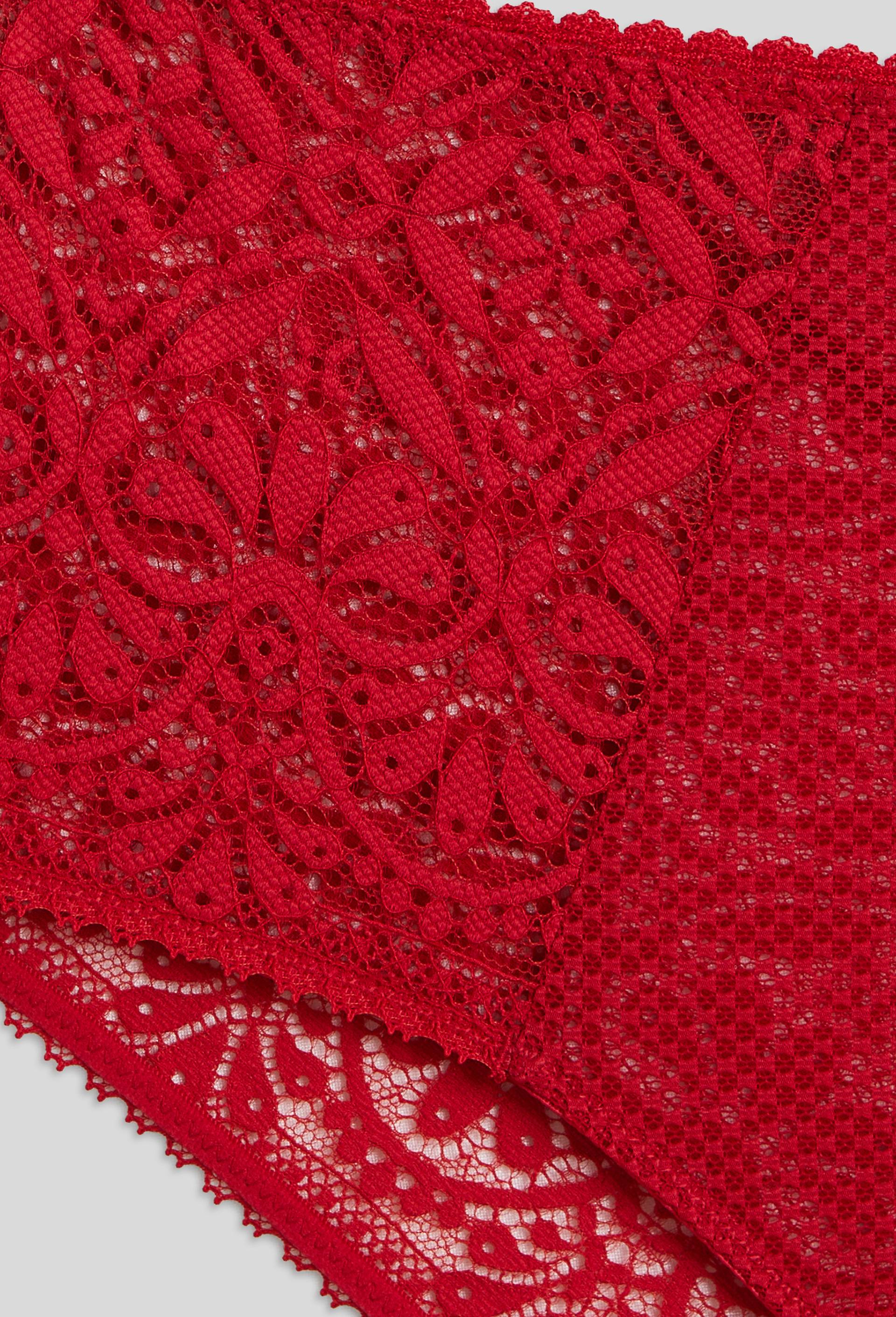 Culotte taille haute DOLMA en dentelle, Oeko-Tex, Rouge, large image number 2