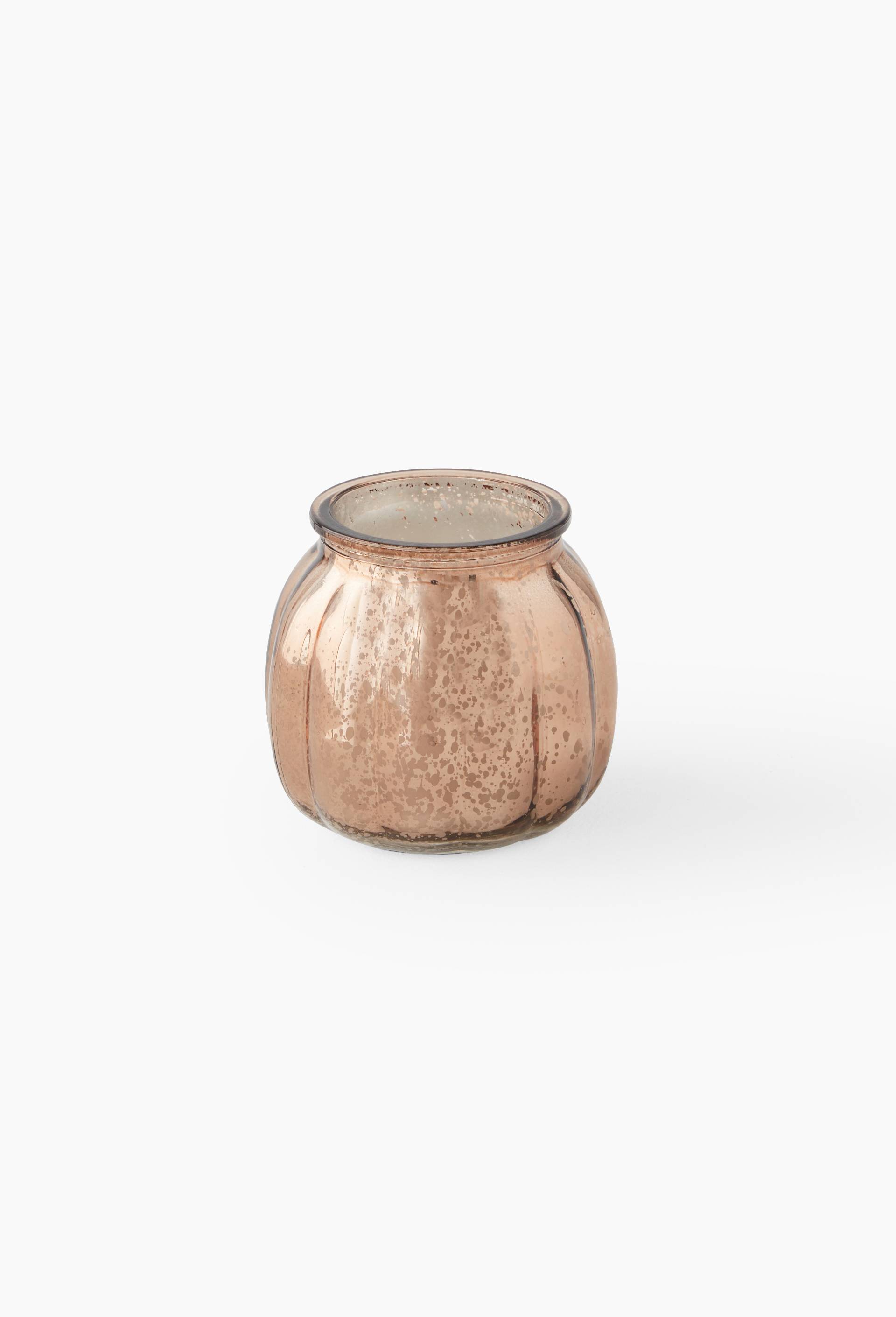 Bougie forme citrouille, D8xH7.2cm, en verre, Blanc, large image number 0