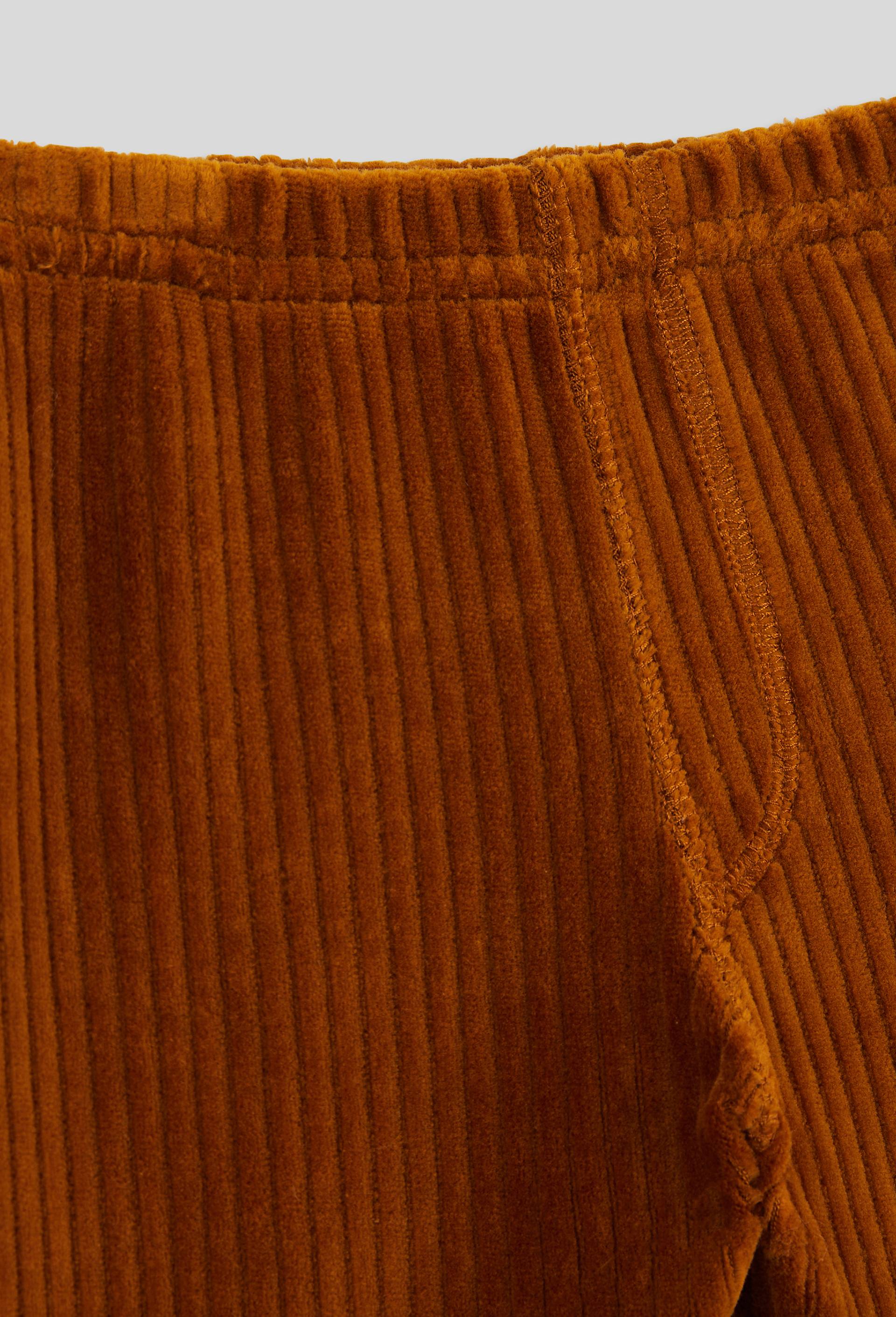 Pantalon uni en velours, Brun clair, large image number 2.0