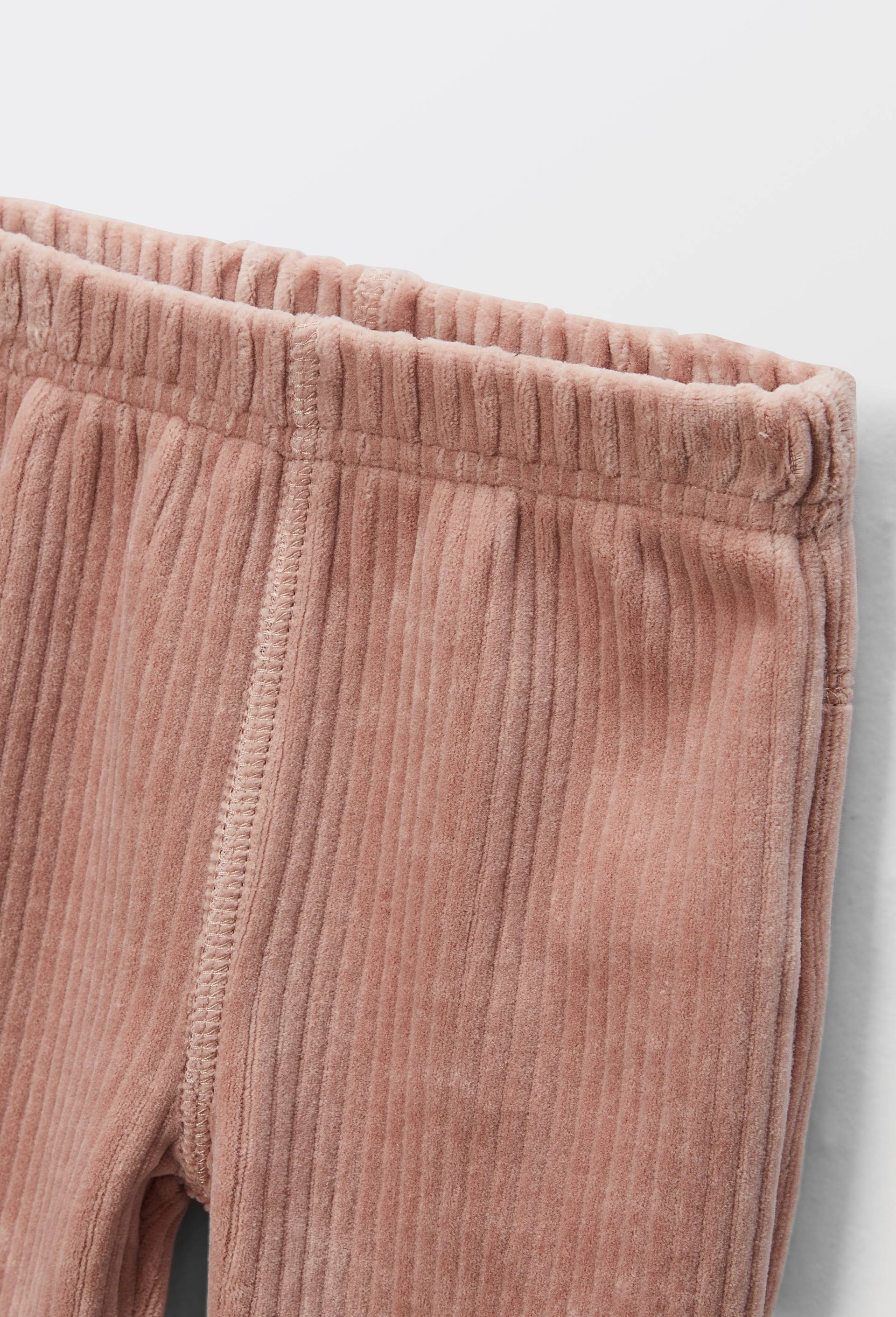 Pantalon uni en velours, Rose, large image number 2