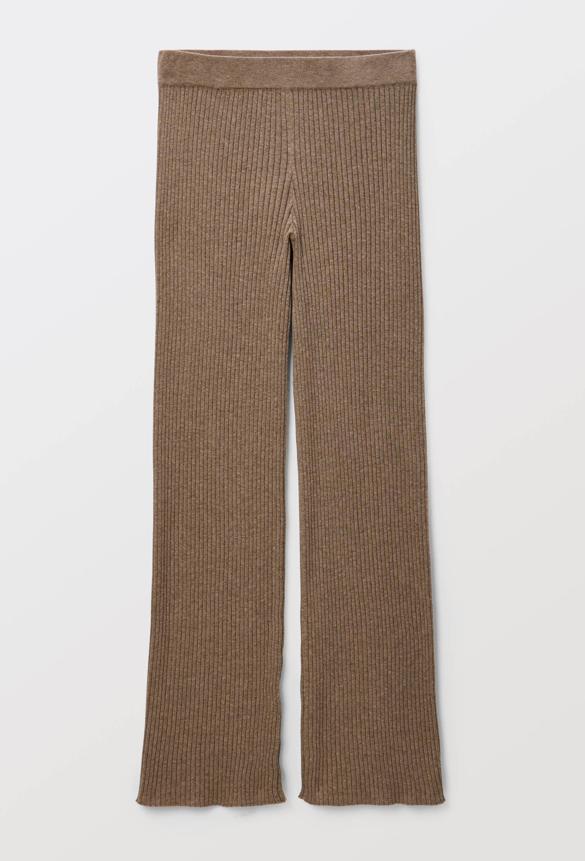Pantalon en maille en coton cachemire, Beige, large image number 2.0