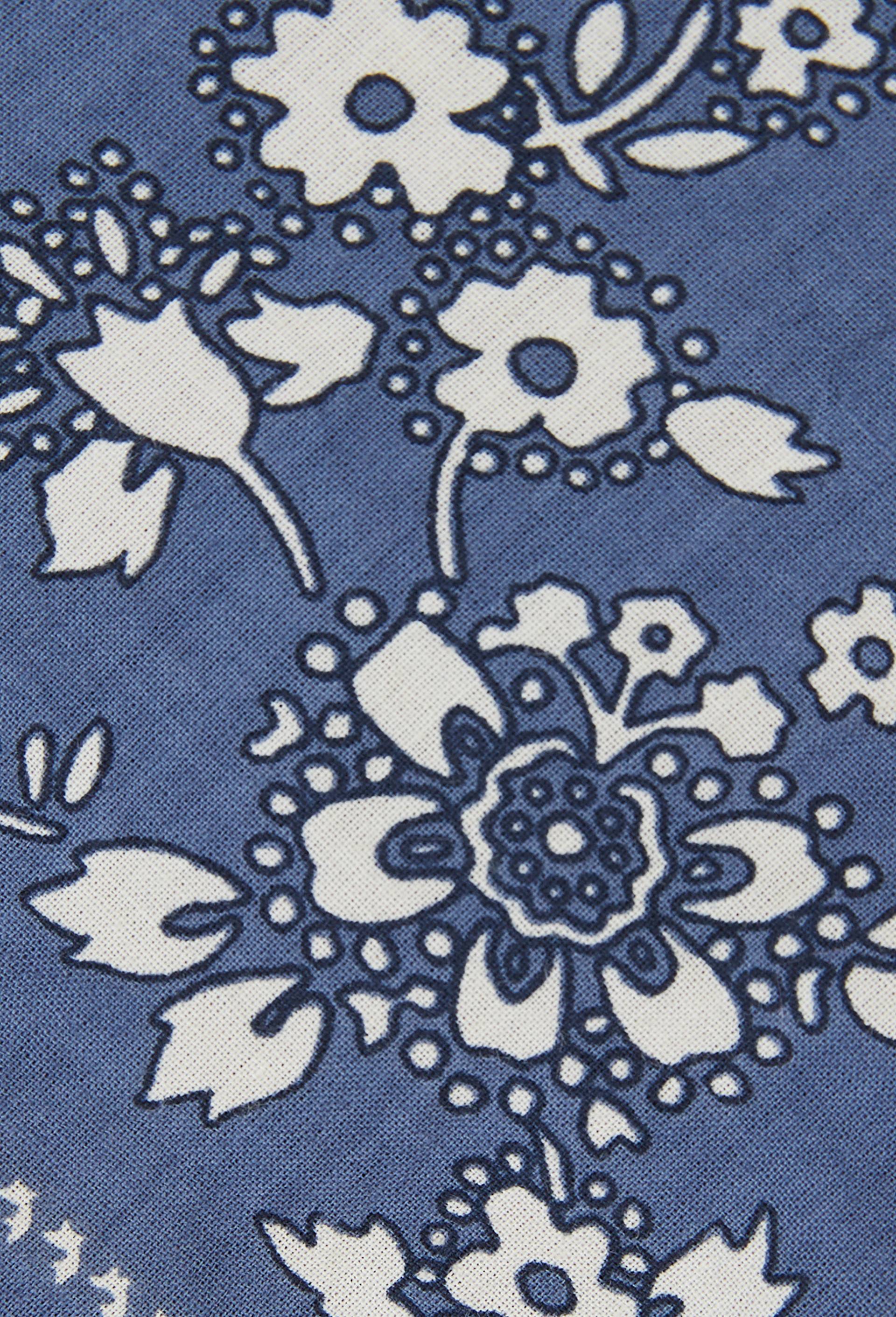 Foulard imprimé en coton, BLEU, large image number 1.0