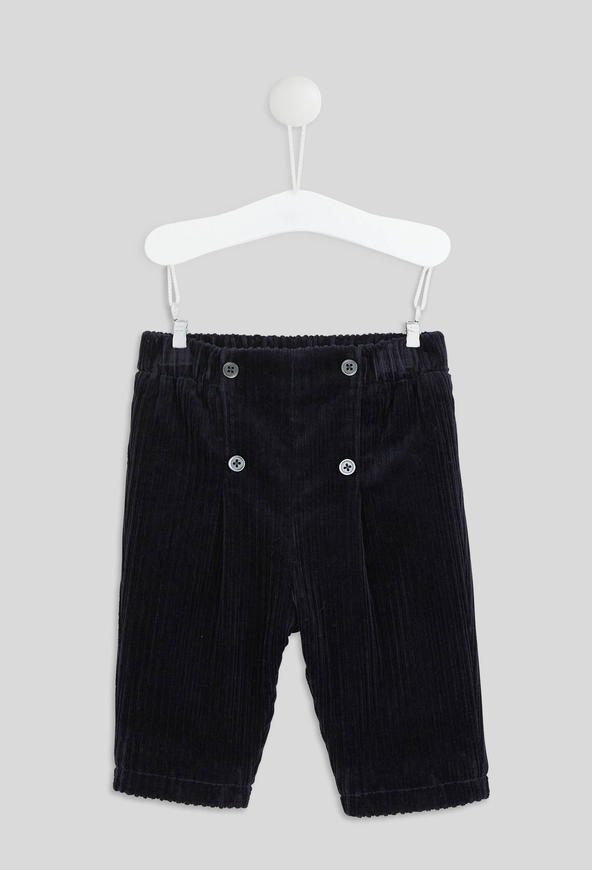 Pantalon velours côtelé mixte, Bleu foncé, large image number 0