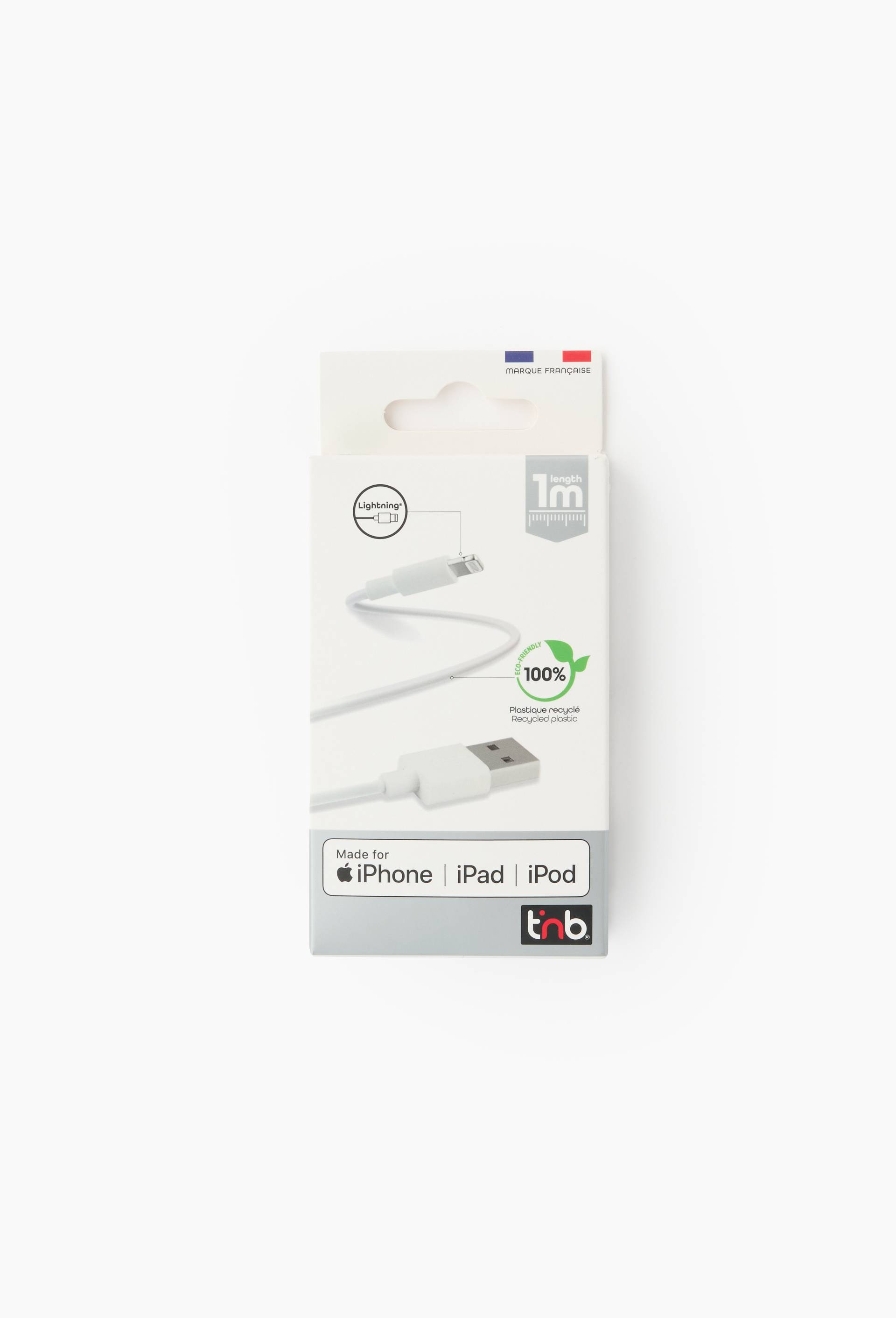 C&acirc;ble usb vers lightning, 1m, Blanc, large image number 0.0