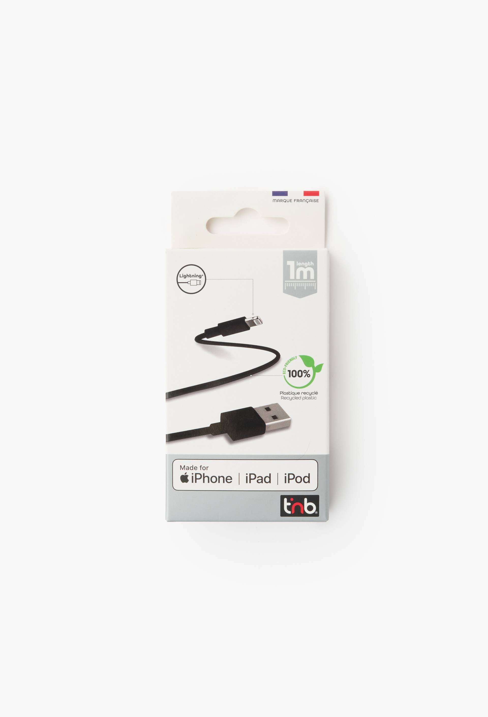 C&acirc;ble usb vers lightning, 1m, Noir, large image number 0