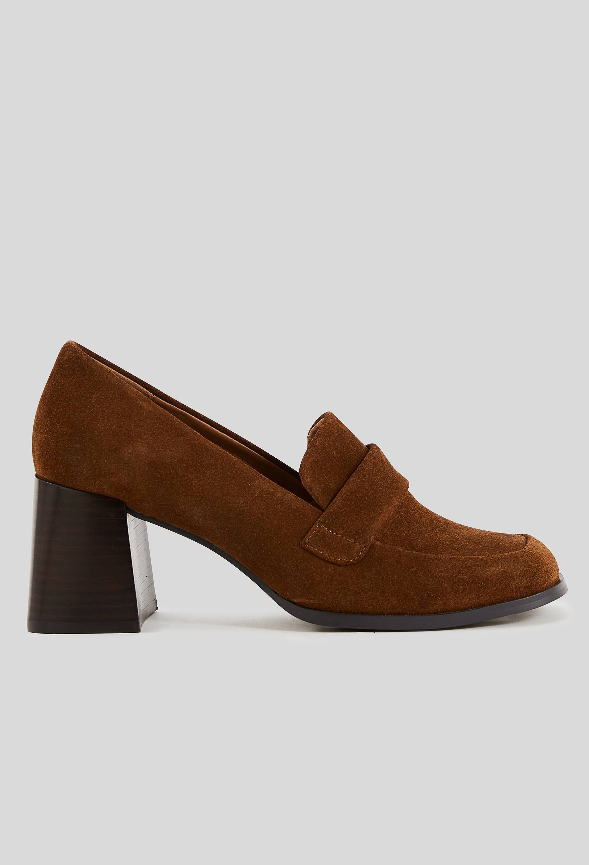 Mocassins &agrave; talon, cuir responsable, Brun, large image number 0
