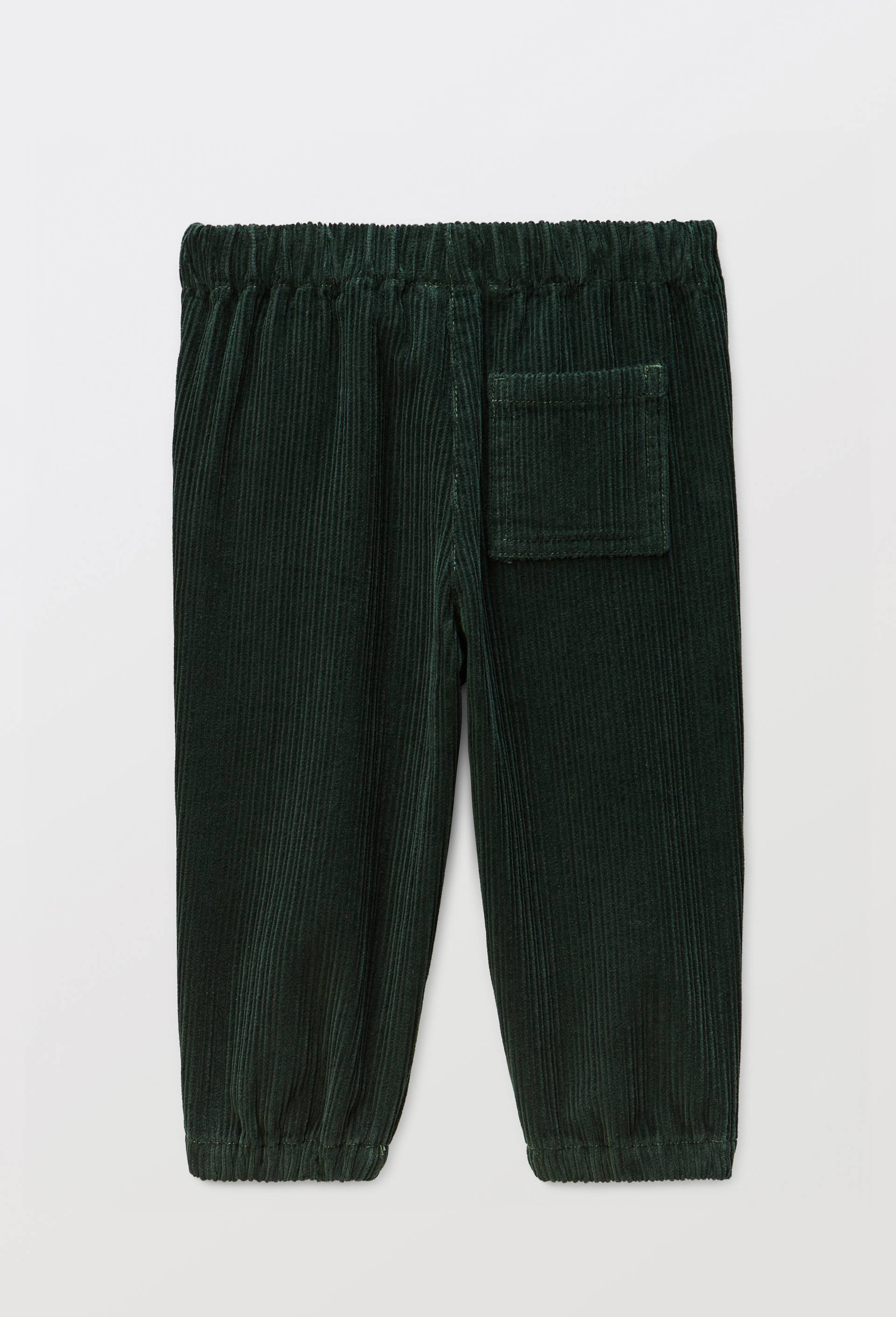 Pantalon uni en gros velours en coton BIO GOTS, Vert fonc&eacute;, large image number 1
