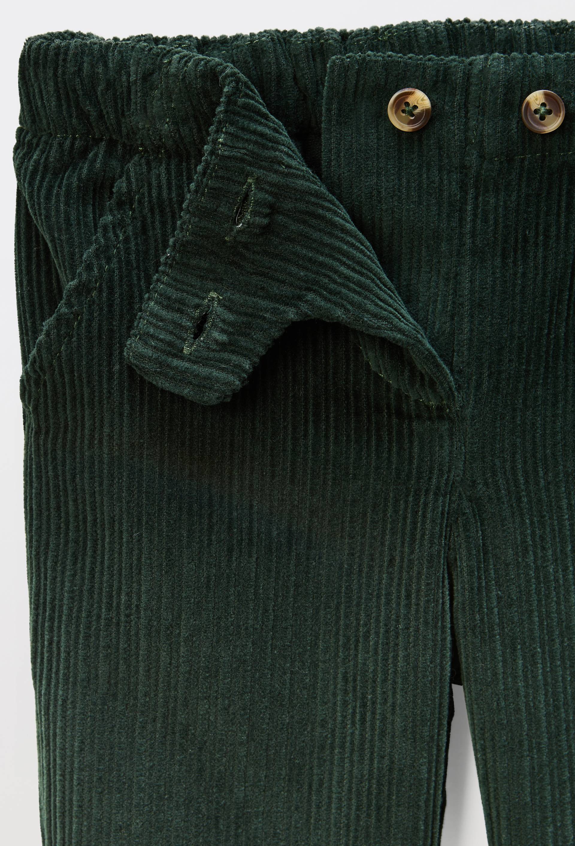 Pantalon uni en gros velours en coton BIO GOTS, Vert fonc&eacute;, large image number 2.0