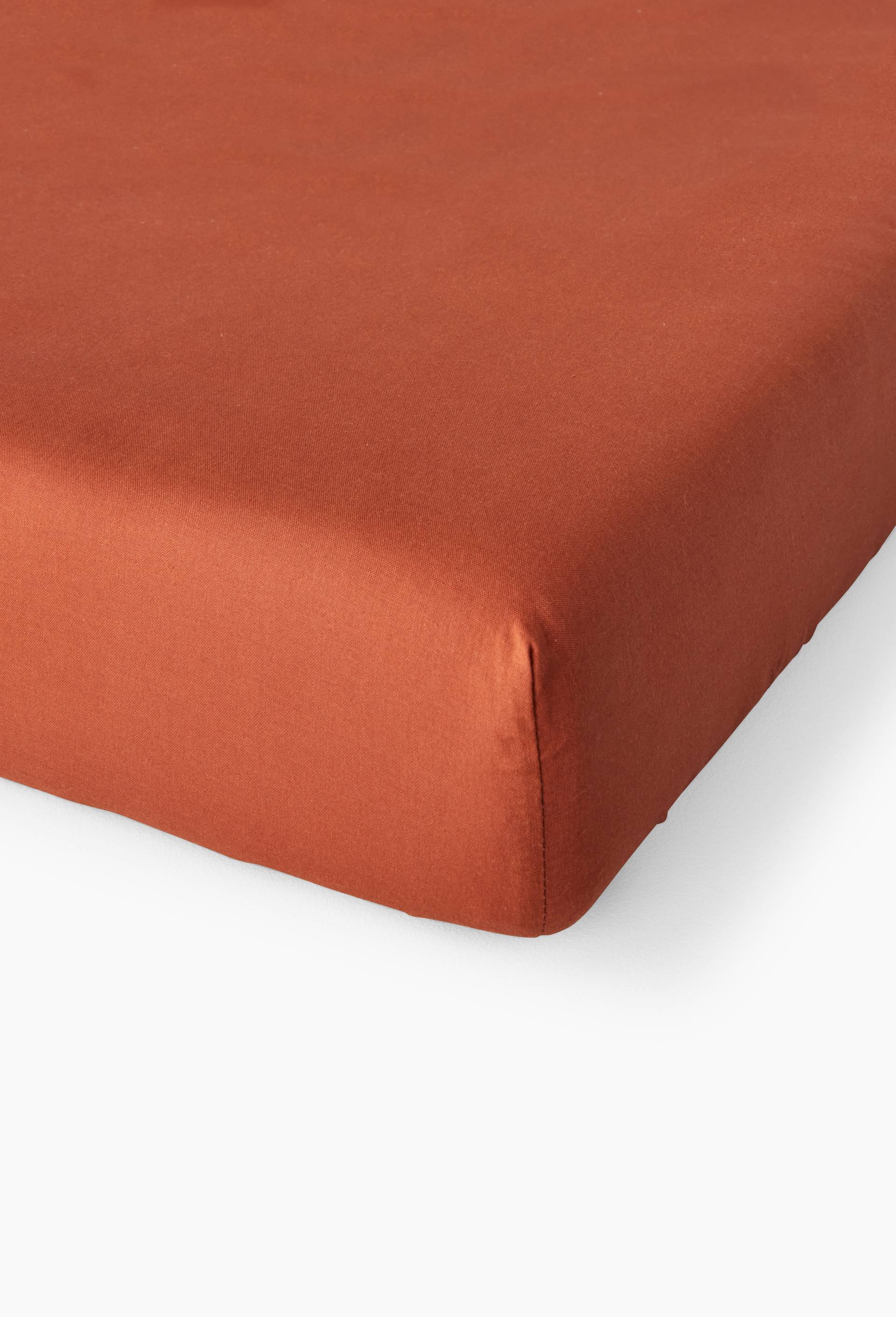 Drap housse uni en coton bio, Brun, large image number 0.0