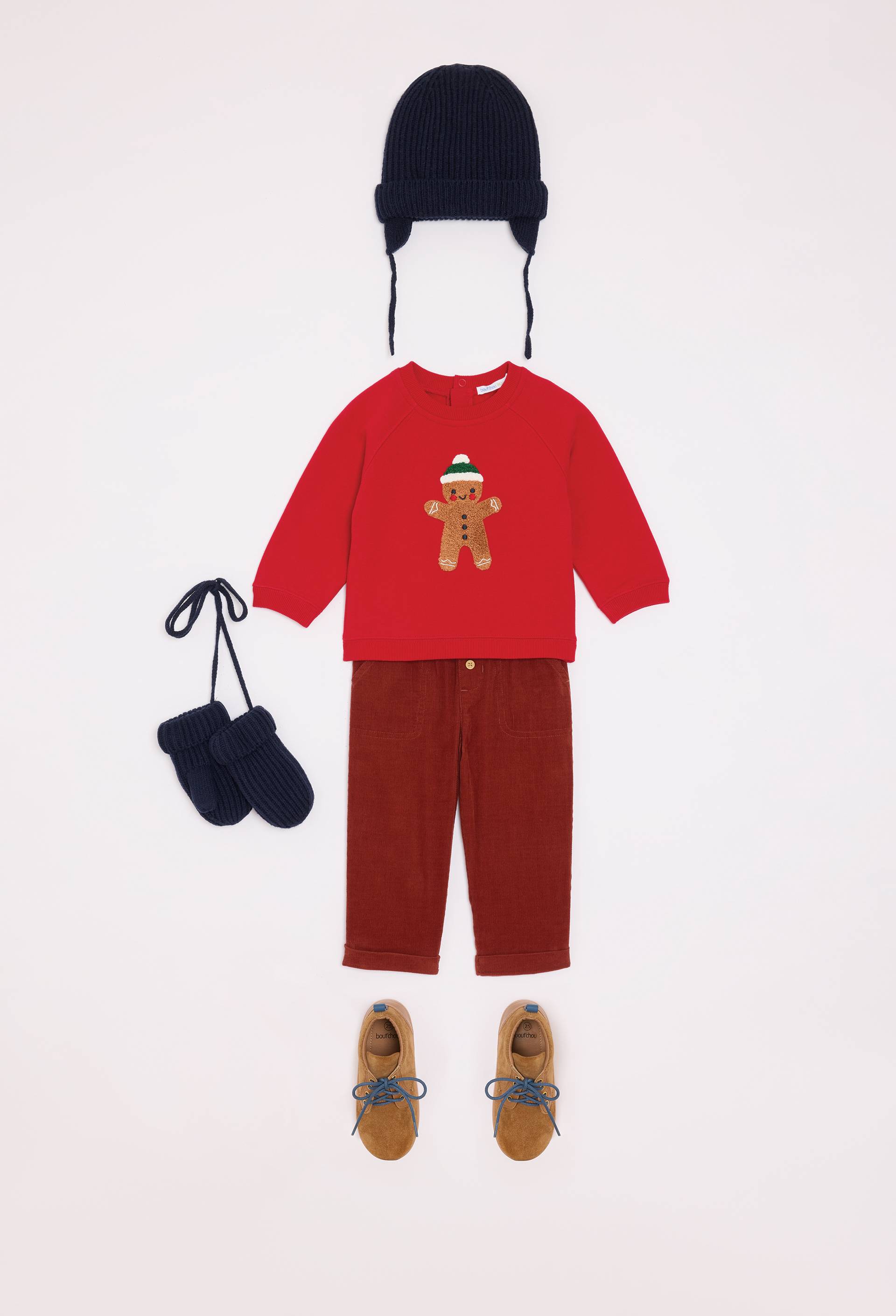 Sweat brod&eacute; en coton BIO GOTS, Rouge, large image number 0