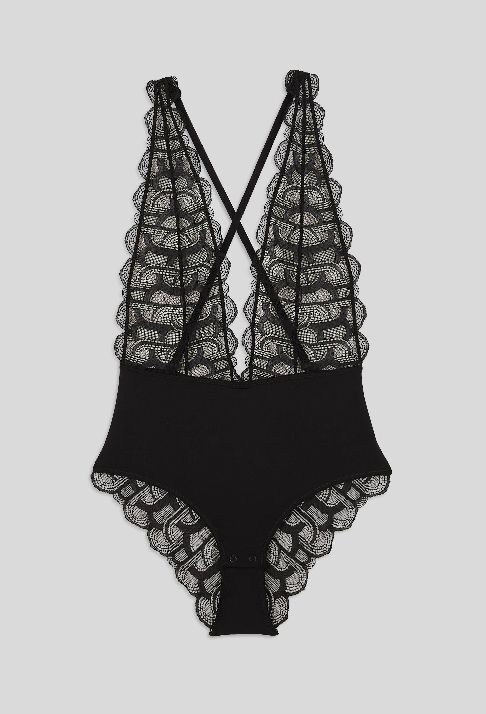 Body ADA en dentelle, Oeko-Tex, Noir, large image number 0