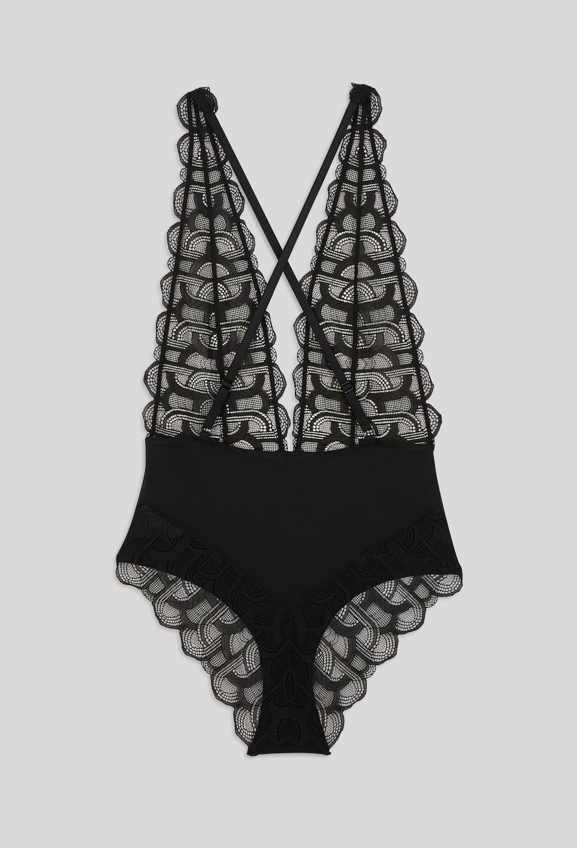 Body ADA en dentelle, Oeko-Tex, Noir, large image number 1