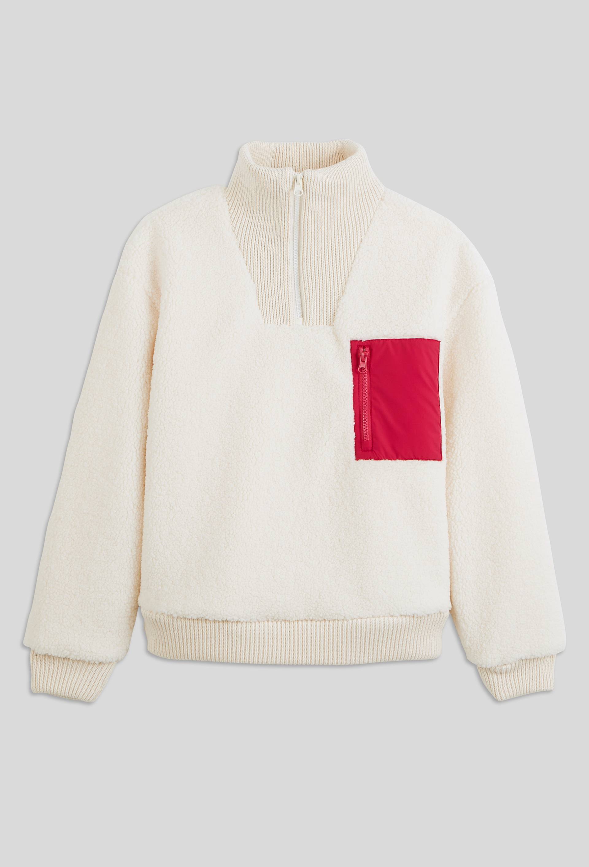 Pull en sherpa et tricot, Oeko-Tex, Ecru, large image number 1.0