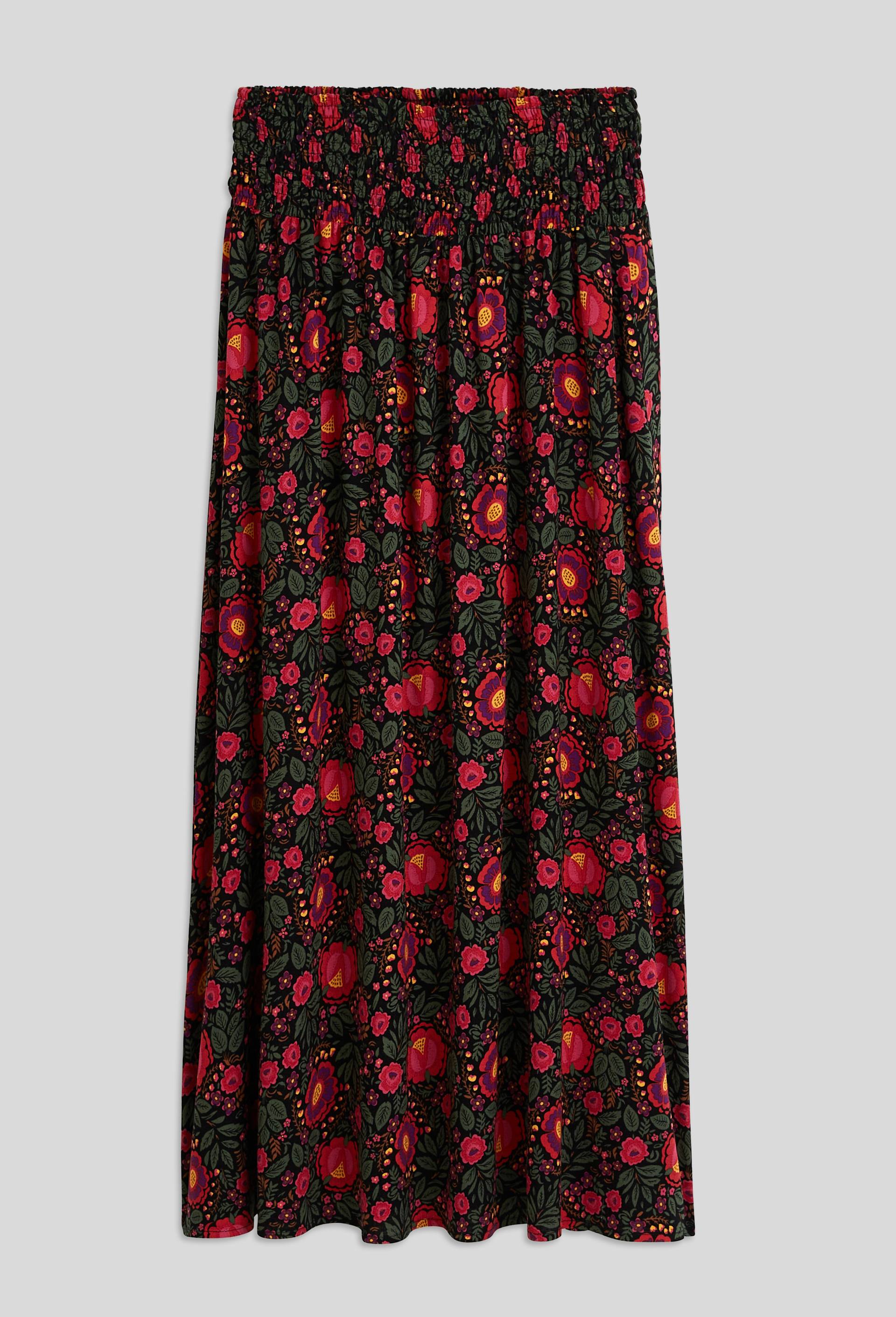Jupe imprimée taille smockée, certifiée OEKO-TEX, Noir, large image number 2