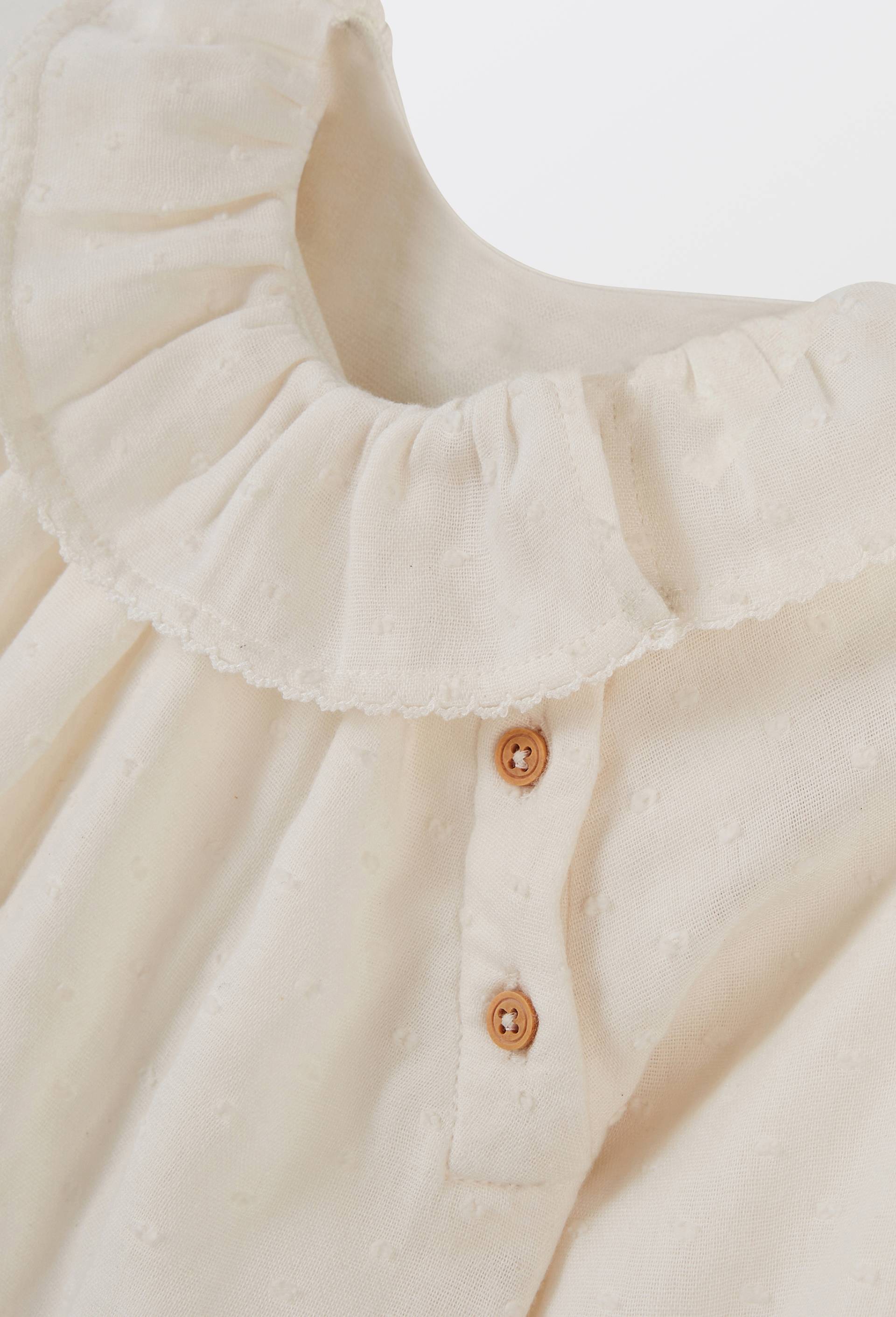 Body blouse manches longues uni en coton, Beige clair, large image number 2.0