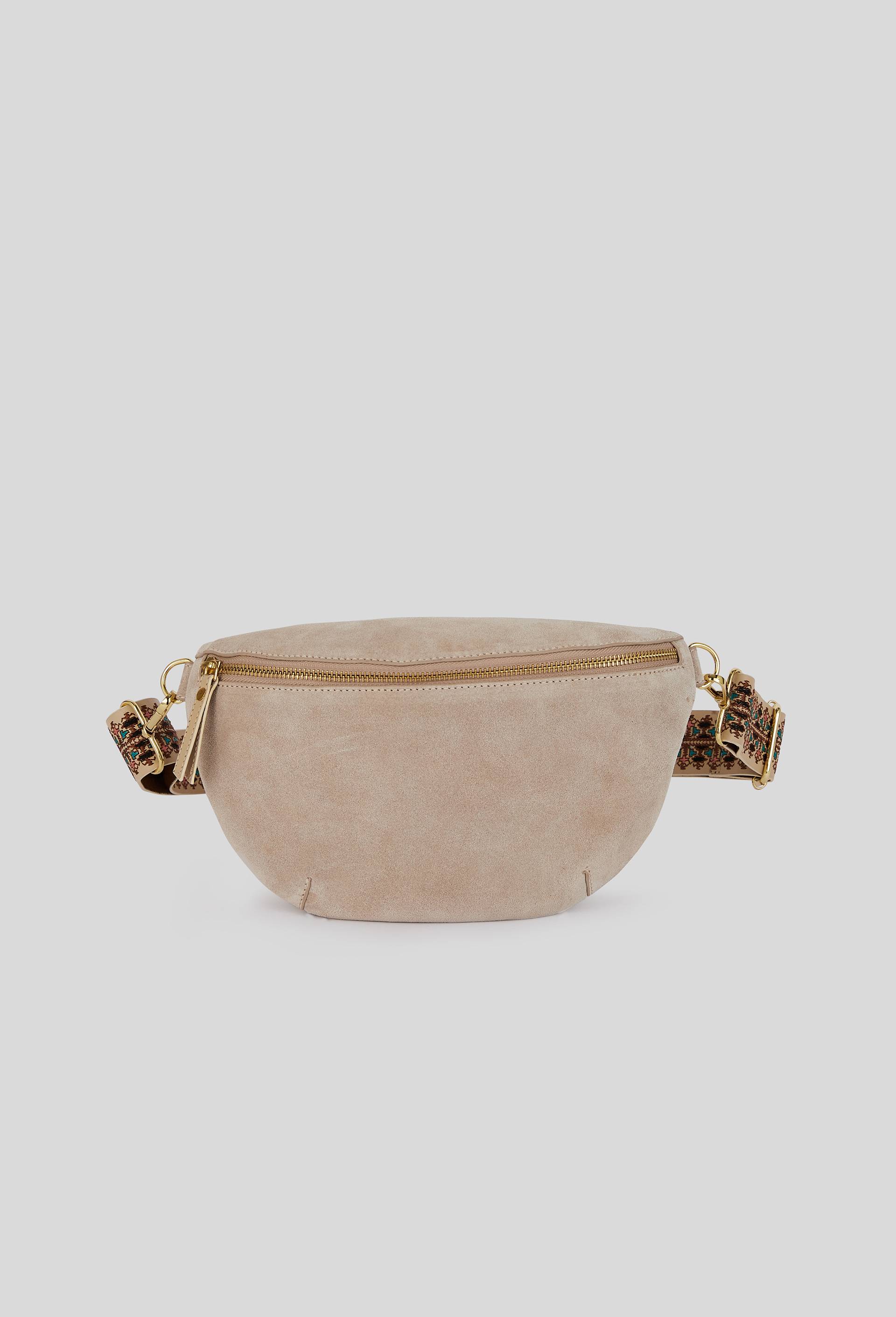 Sac banane brodé, cuir responsable, Beige, large image number 0.0