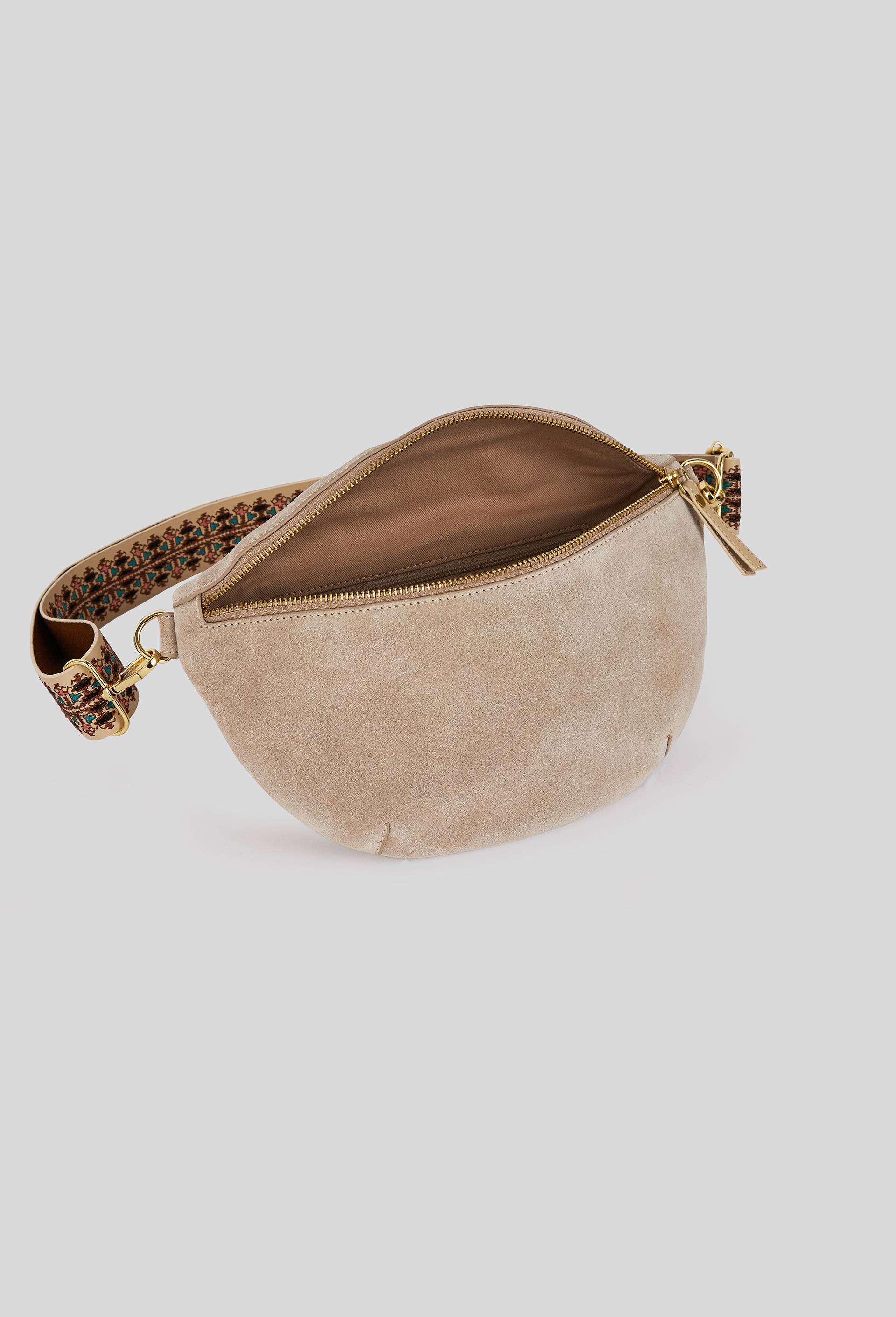 Sac banane brodé, cuir responsable, Beige, large image number 2