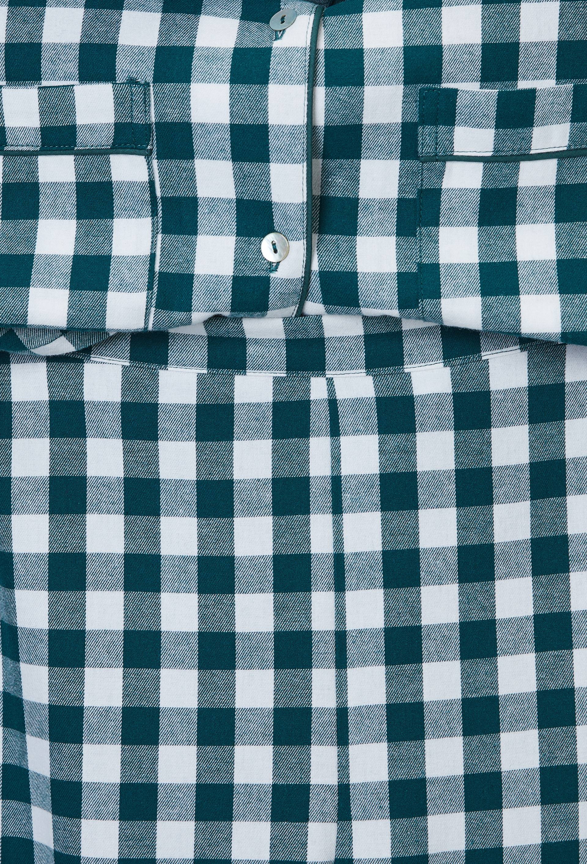 Pyjama en flanelle de coton BIO GOTS &agrave; carreaux vichy, Vert fonc&eacute;, large image number 4