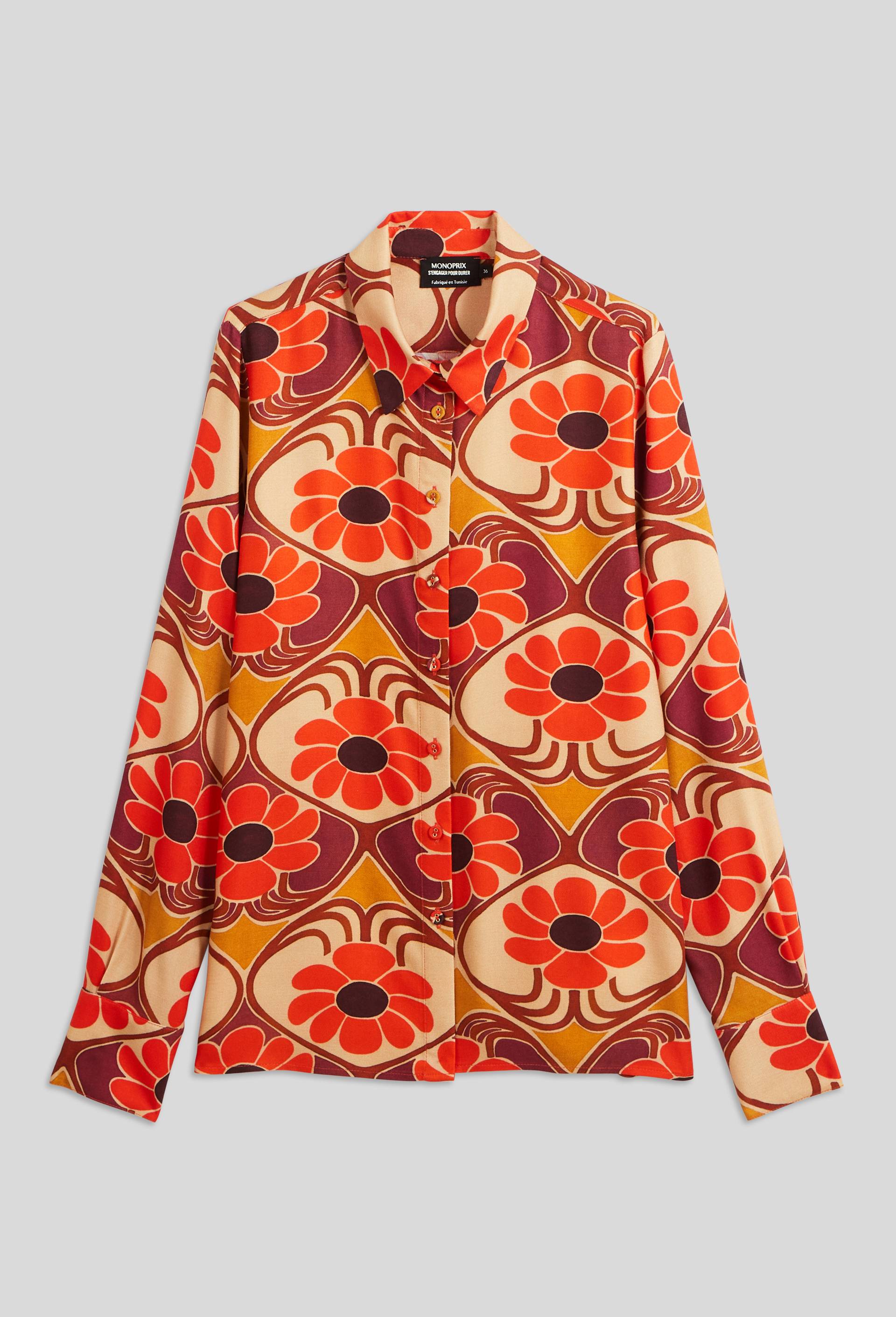 Chemise imprimée, Oeko-Tex, Jaune clair, large image number 2