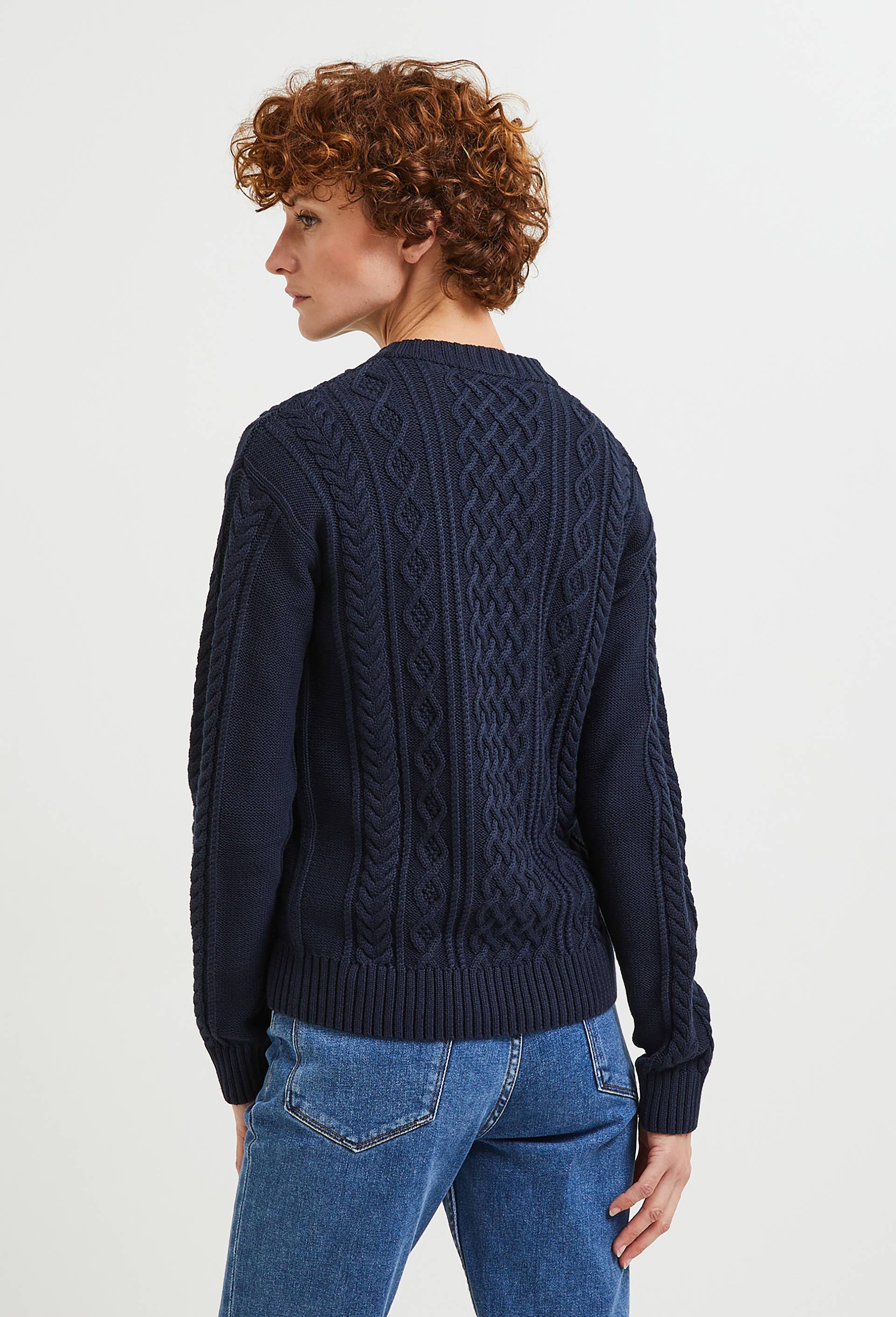 Cardigan boutonné contenant du coton recyclé, certifié OEKO-TEX, Bleu foncé, large image number 1