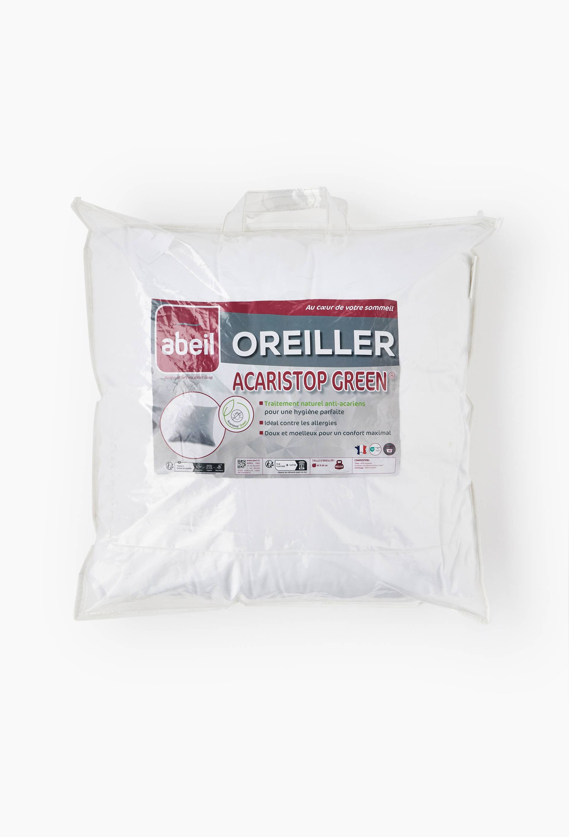Oreiller carr&eacute; Bleu C&acirc;lin anti?acariens 60x60 cm, Blanc, large image number 1.0
