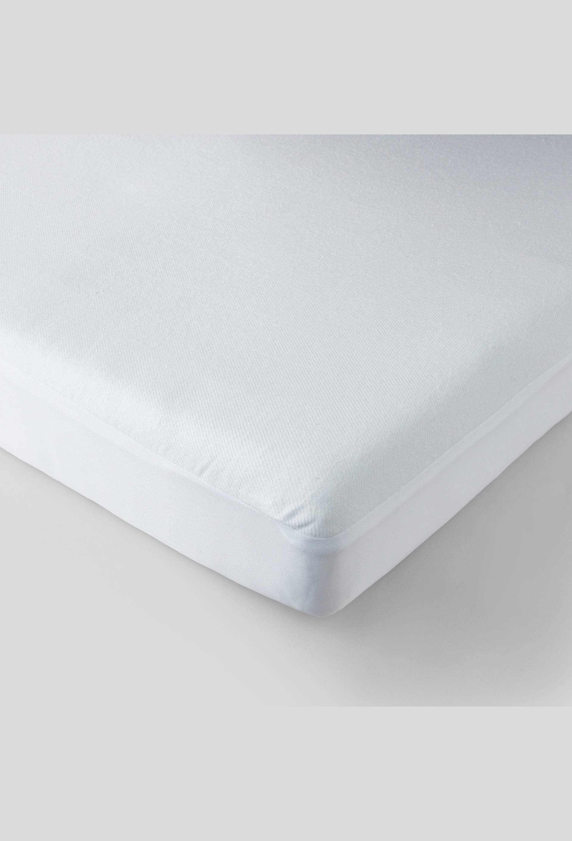 Protège-matelas anti acariens, 90x190cm, 100% coton, Blanc, large image number 0