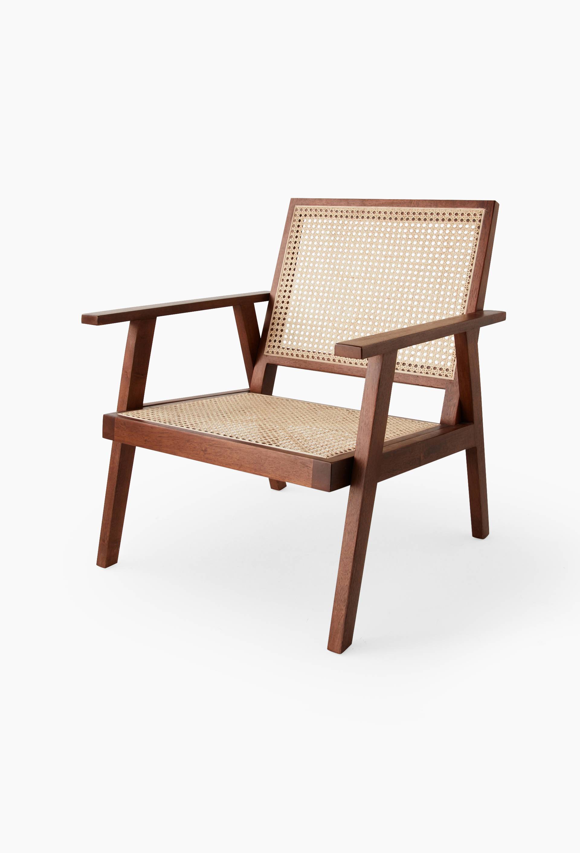 Fauteuil accoudoirs, H72,5x61x61,5cm, en bois d'hévéa, Brun, large image number 0.0